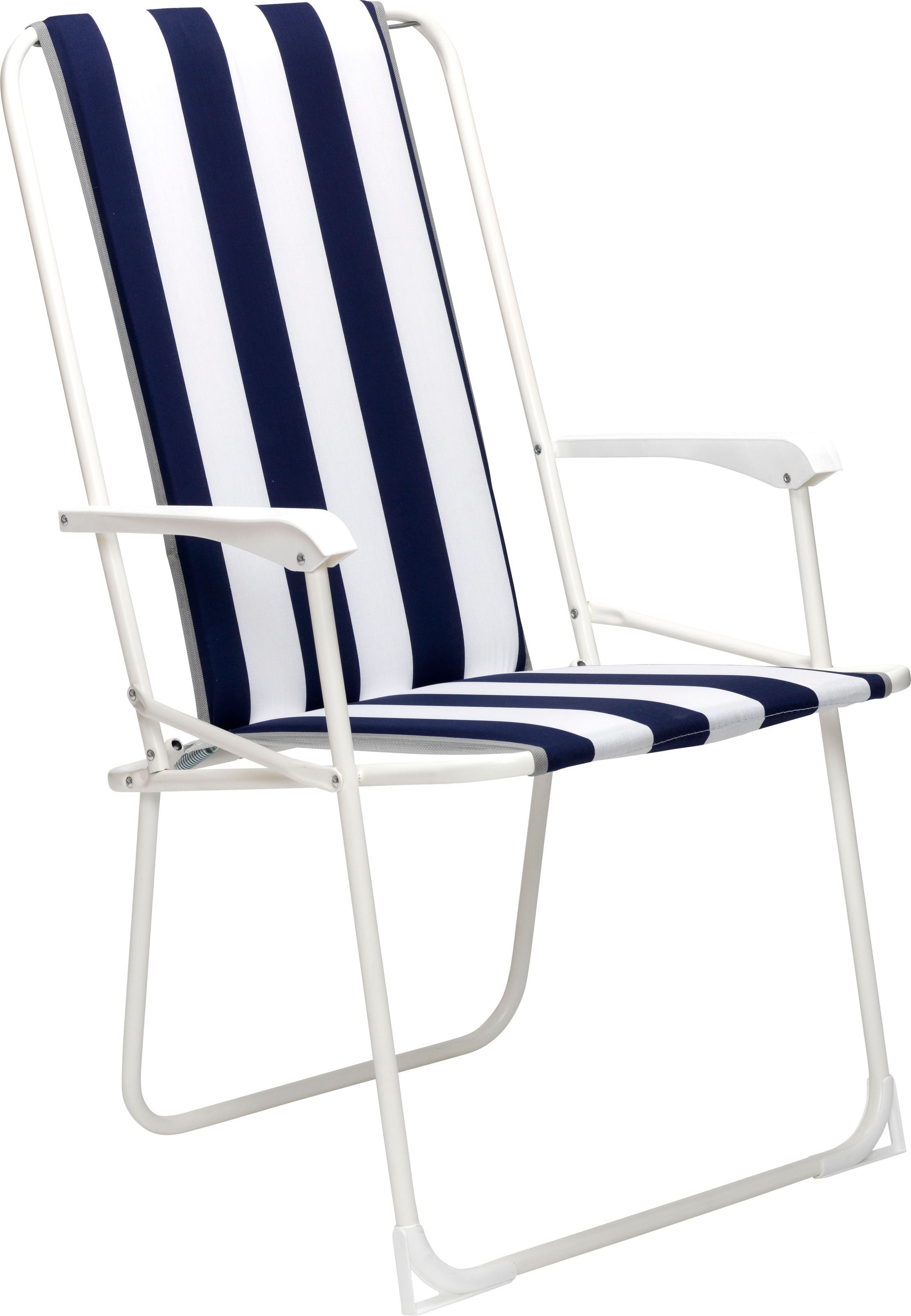 Campingstuhl BEST, B:56cm H:93cm T:53cm, blau, Stahl, Stühle, "Chiemsee", Klappstuhl mit hoher Rückenlehne