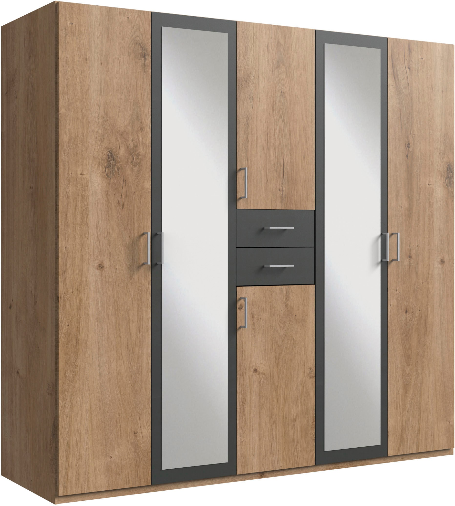 Wimex Kleiderschrank "Diver Drehtürenschrank mit Spiegel, in der Breite: 225cm" Bestseller Schlafzimmerschrank wahlweise 3 Innenausstattungen