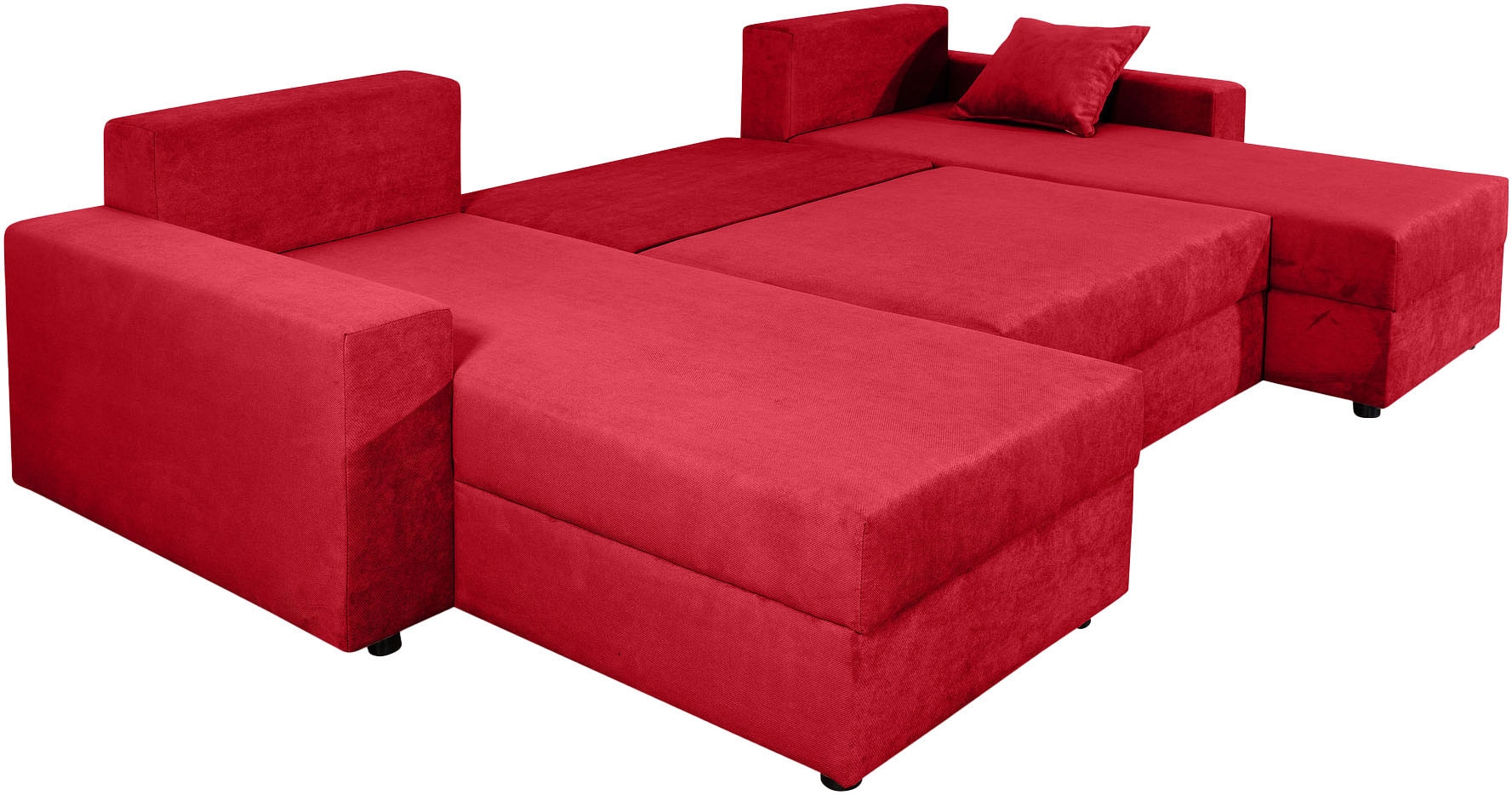 COLLECTION AB Wohnlandschaft »Pico U-Form, Breite 252, mit Armlehne Schlaffunktion, Bettkasten«, Wohnlandschaft,2 X Ottomane,Polyätherschaum Polsterung