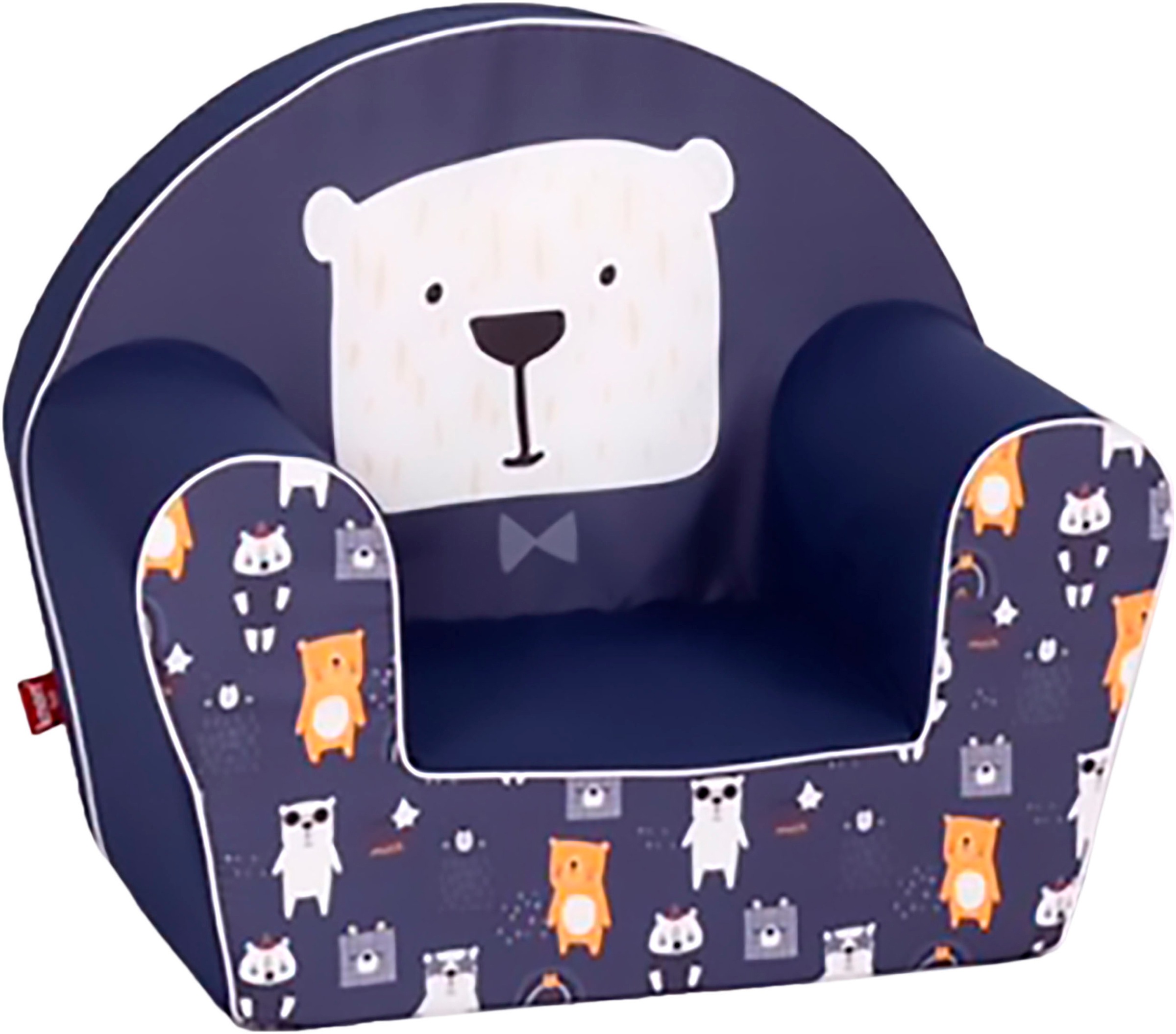 KNORRTOYS Kinder Sessel "Pretty bear", Baumwolle, B/H/T: 51cm x 42cm x 34cm, grau, B:51cm H:42cm T:34cm, Sessel, für Kinder; Made in Europe