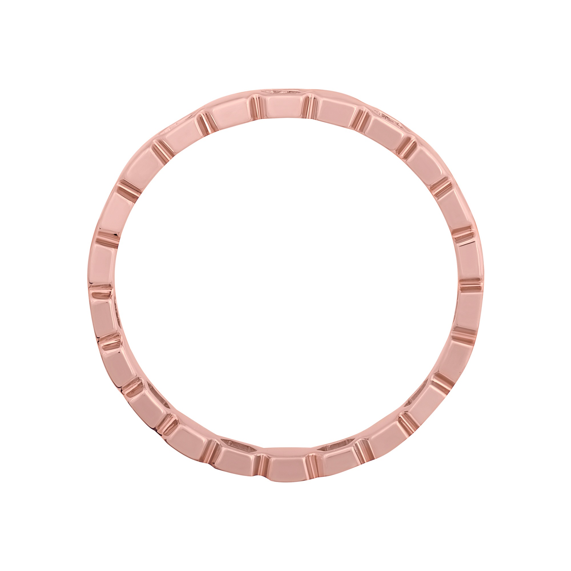 CAÏ Fingerring »925/- Sterling Silber rosévergoldet Hexagon Cut Outs Stacking«