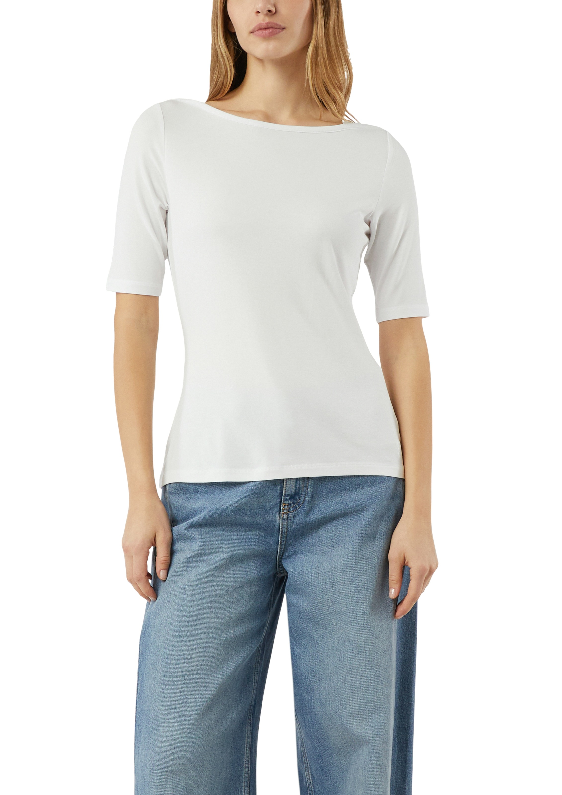 Comma T-Shirt halbarm, mit U-Boot.Ausschnitt günstig online kaufen