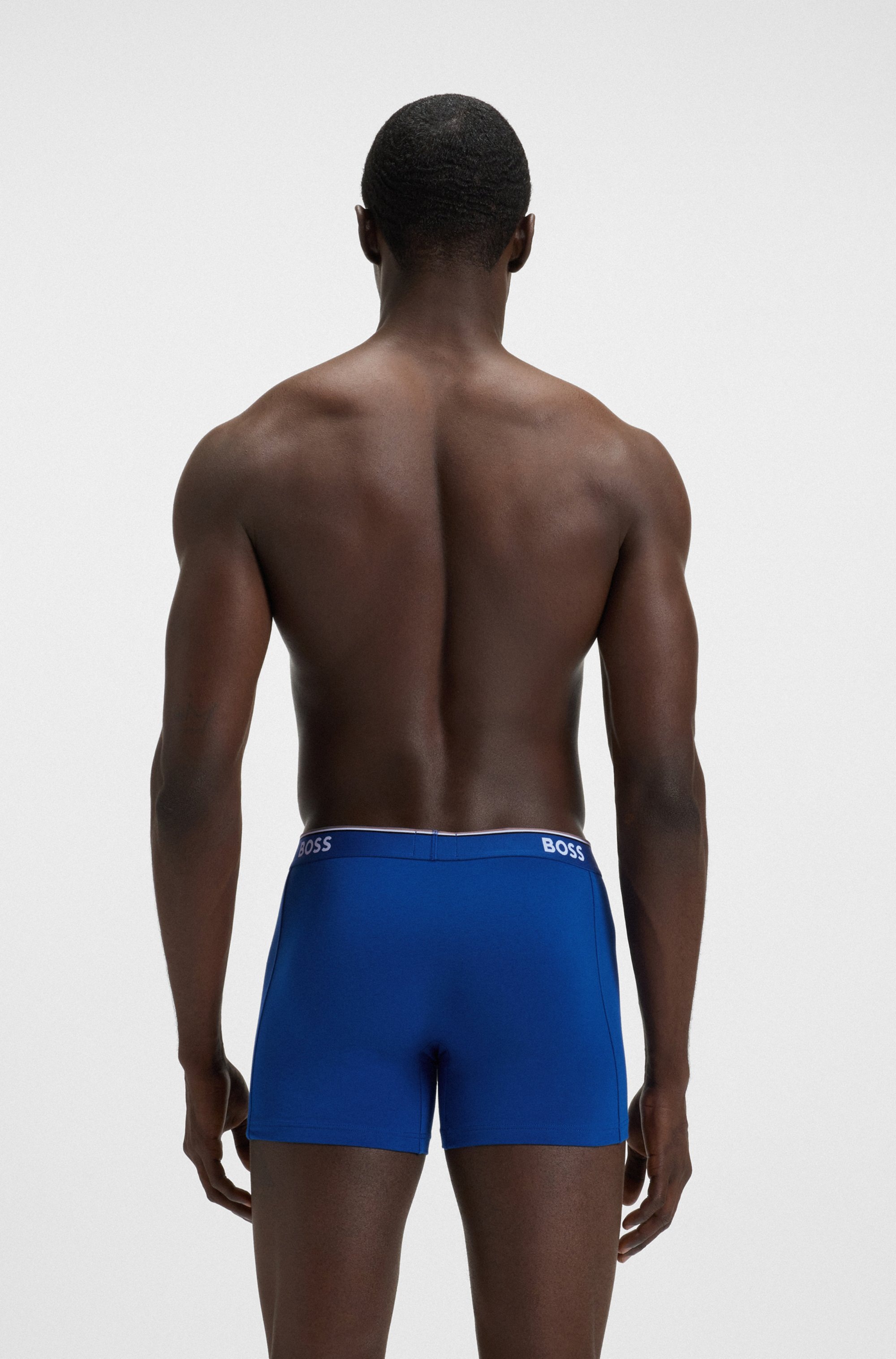 BOSS Langer Boxer »Brief 3 PACK«, mit farblich passendem Webbund