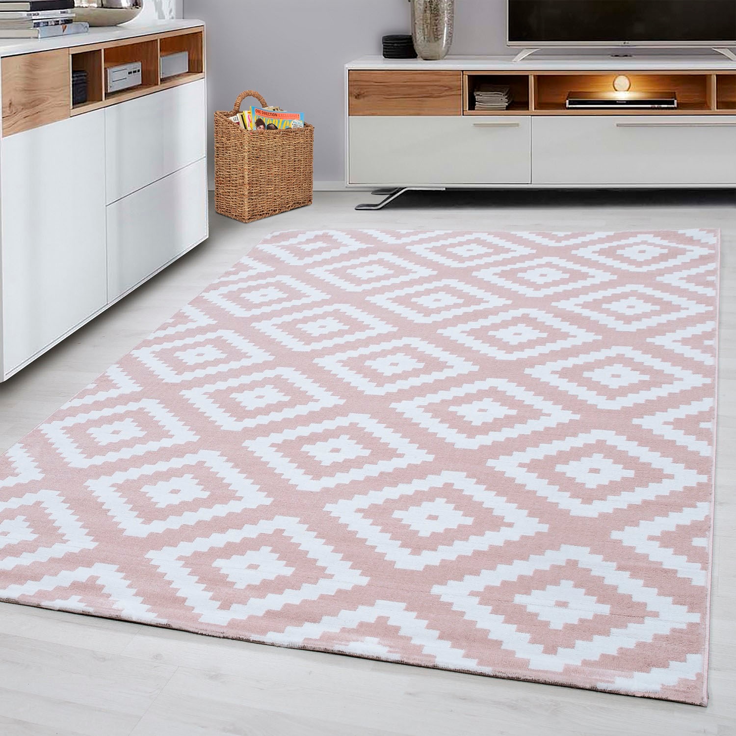 Ayyildiz Teppiche Teppich "Plus 8005, auch als Läufer" rechteckig 6 mm Höhe gemusterter Flachflor, robust, Webteppich, alle Räume