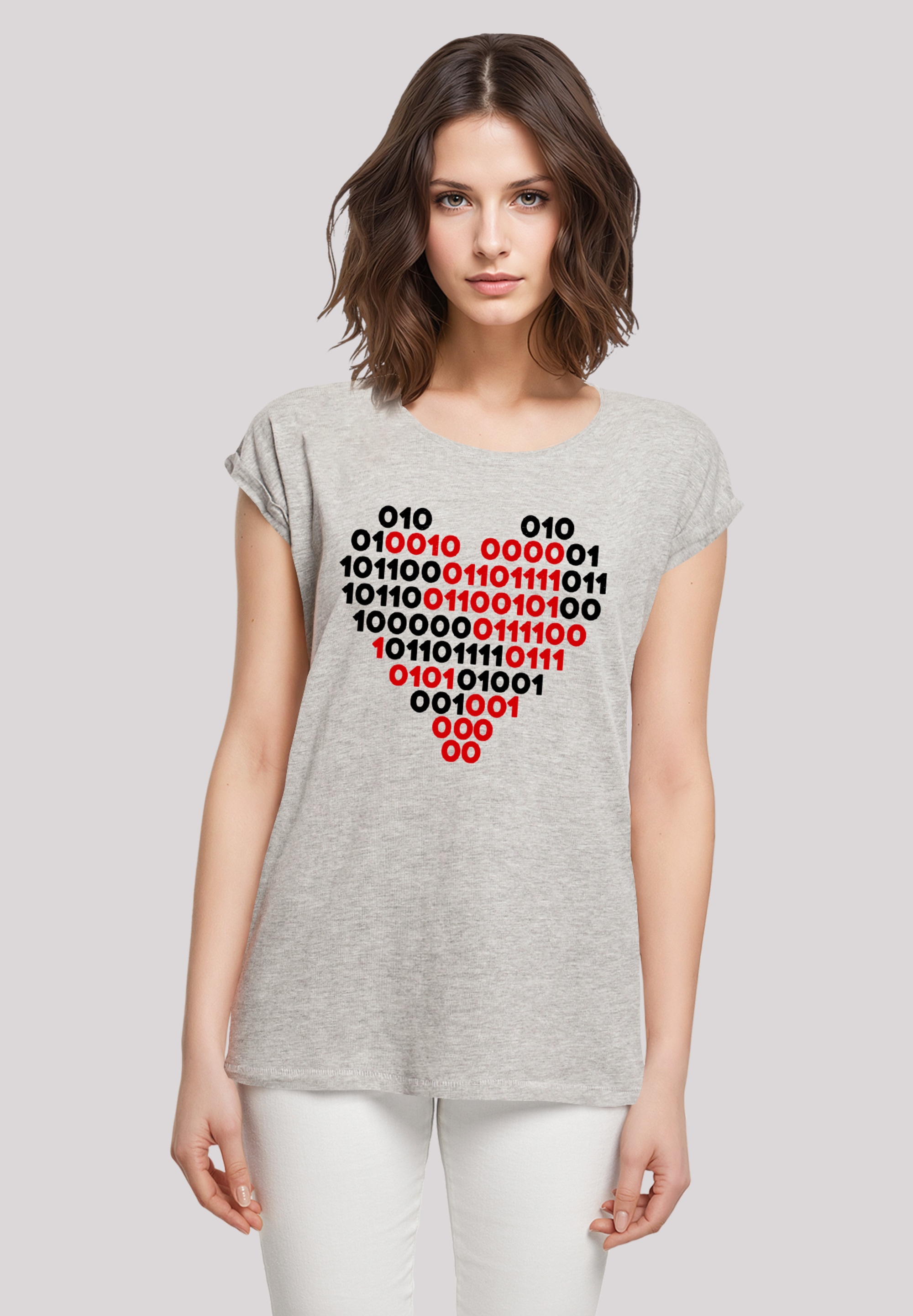 F4NT4STIC T-Shirt »I love you Binary Code Herz«, Premium Qualität
