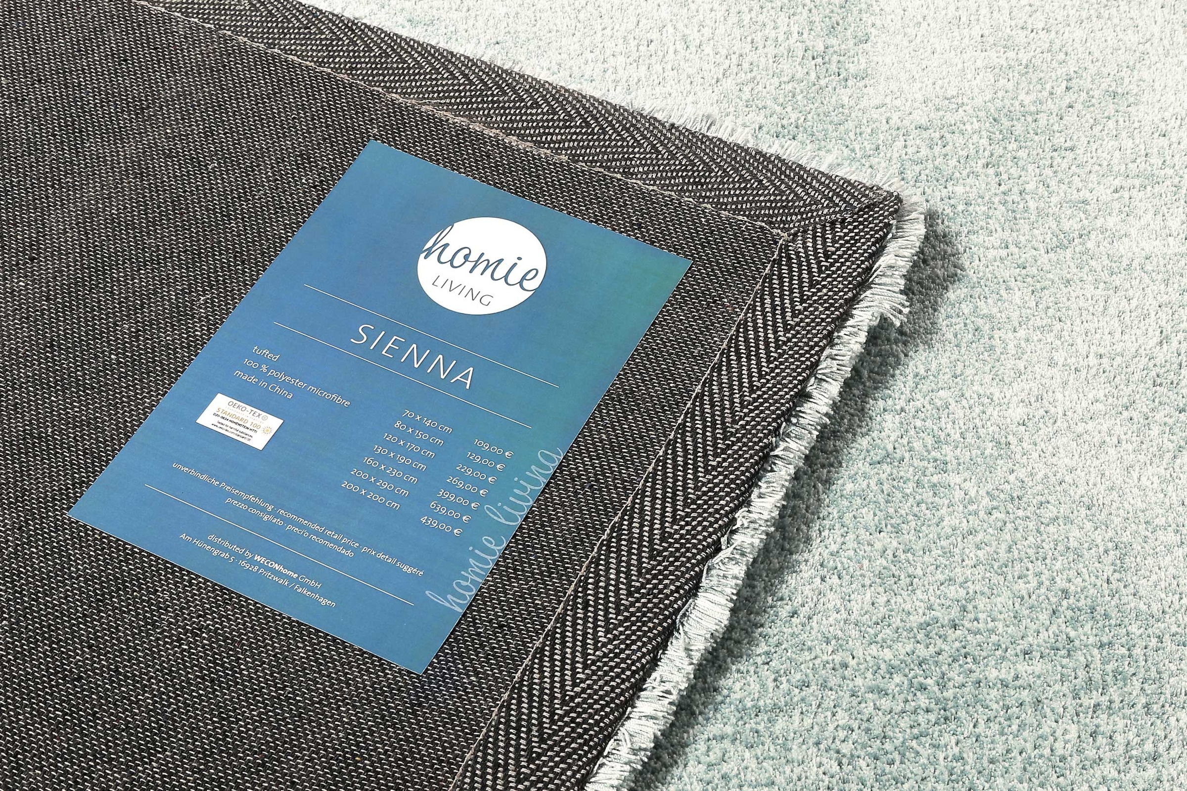 Homie Living Teppich »Sienna«, rechteckig, 20 mm Höhe, Hochflor, Microfaser, uni, weich & kuschelig, Wohnzimmer, Schlafzimmer