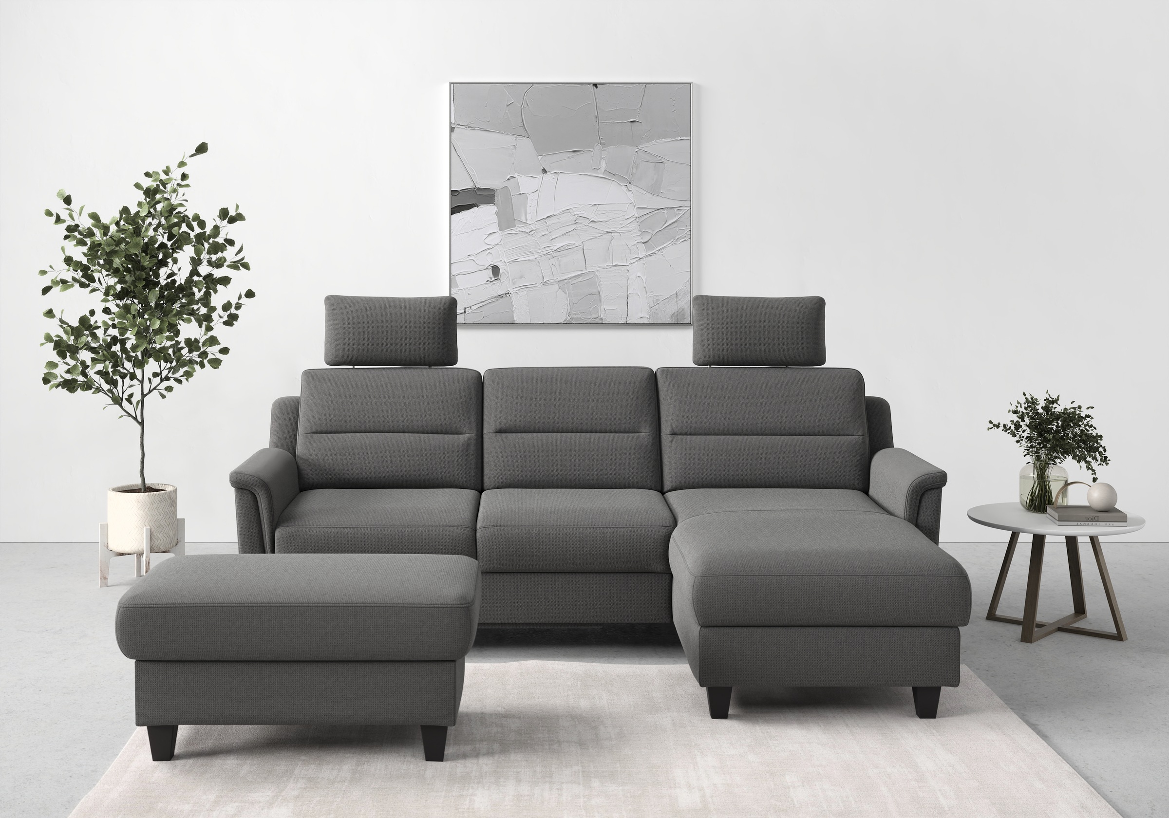 sit&more Ecksofa "Farö L-Form" inklusive Federkern, wahlweise mit Schlaffunktion und Bettkasten