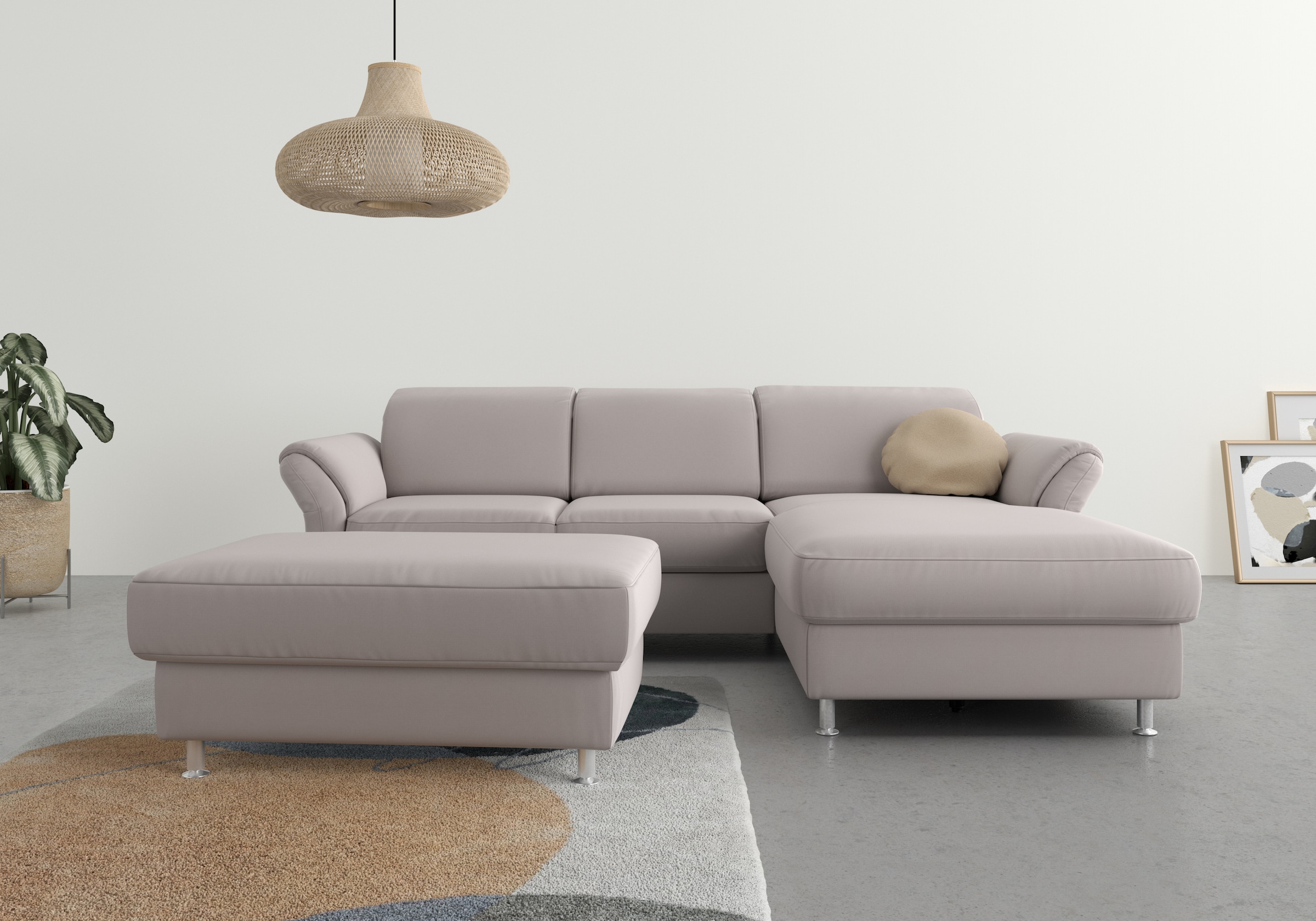 sit&more Ecksofa "Apulia L-Form" wahlweise Schlaffunktion, Bettkasten und Kopf- und Armteilverstellung