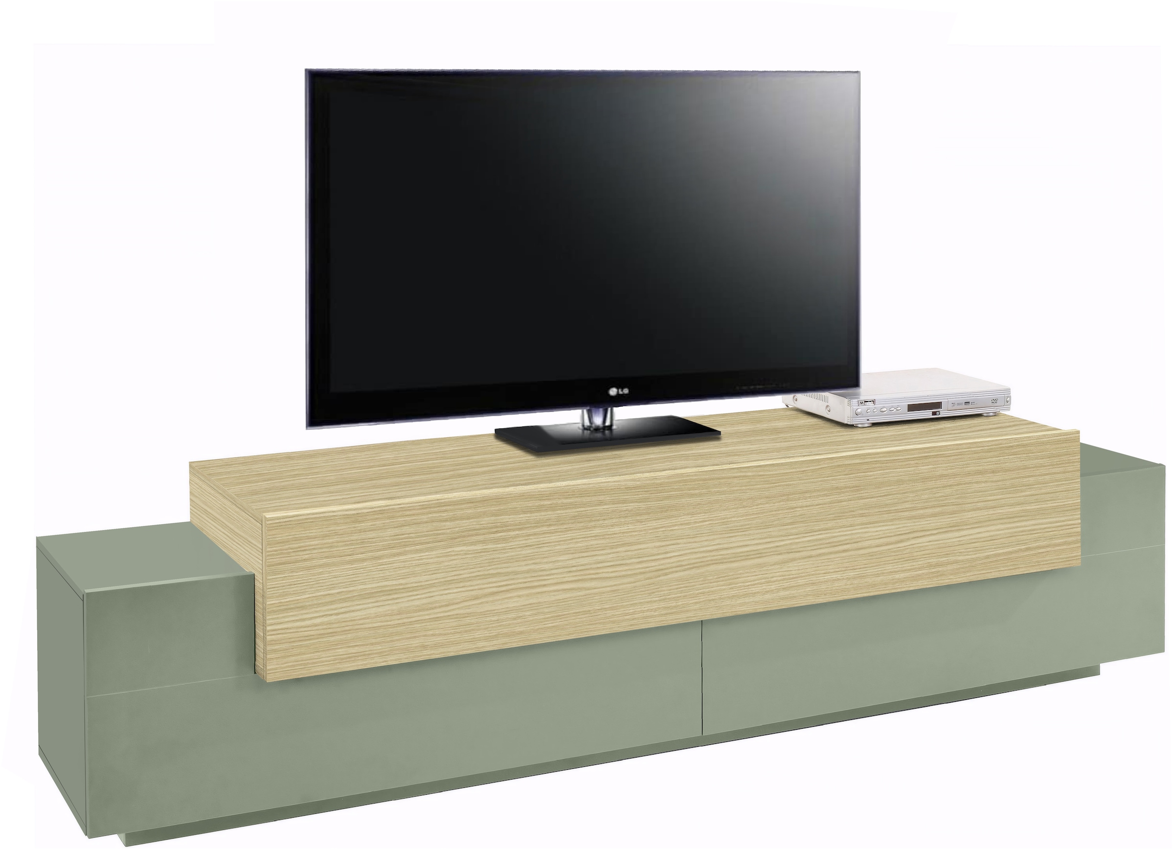 Home affaire Lowboard "Coro,Lowboard,TV-Kommode,TV-Möbel,TV-Bank" mit 3 Klappen davon 2 mit Push-to-Open Funktion Breite 200 cm