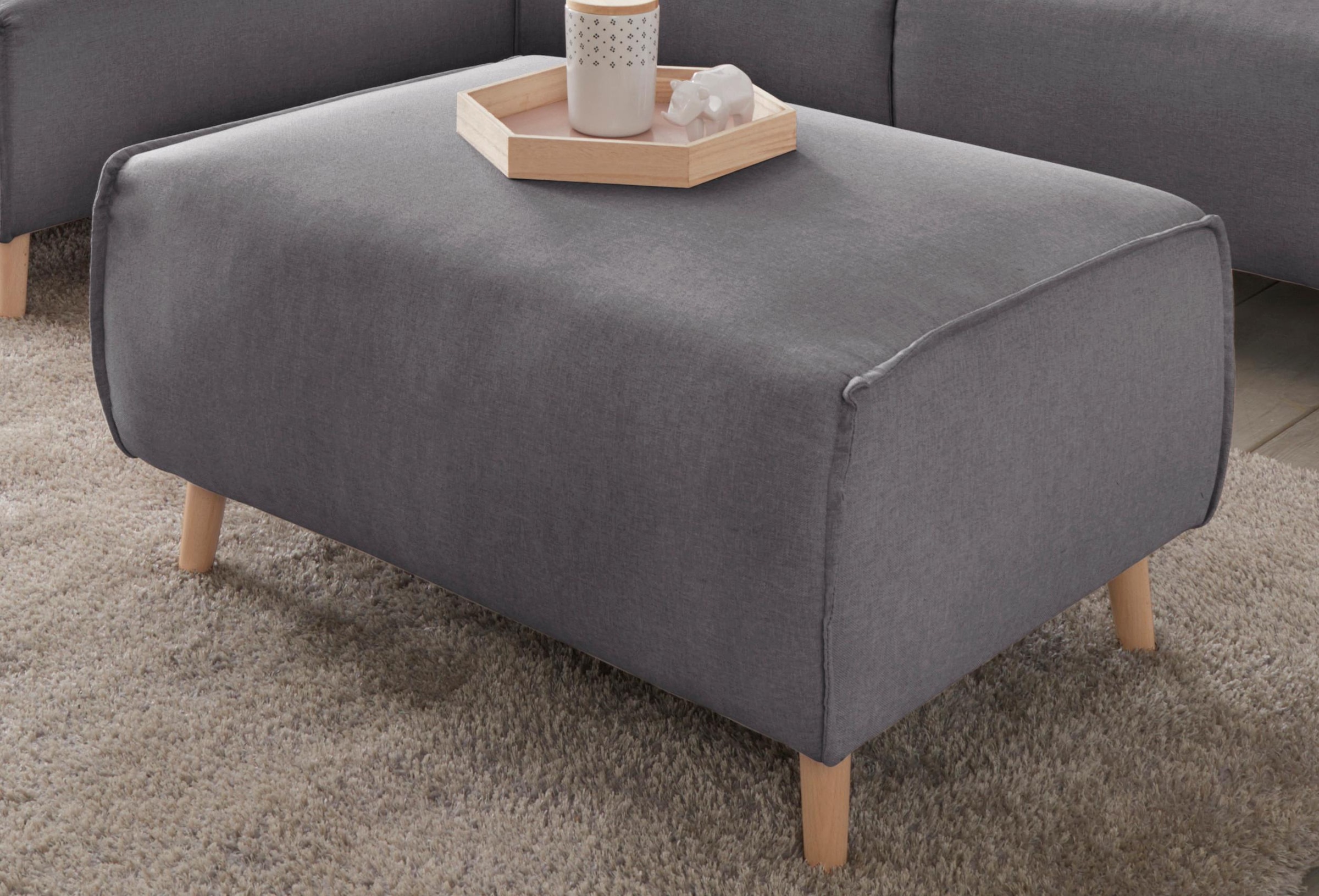 andas Hocker "Janek", mit Keder in scandinavischem Design günstig online kaufen