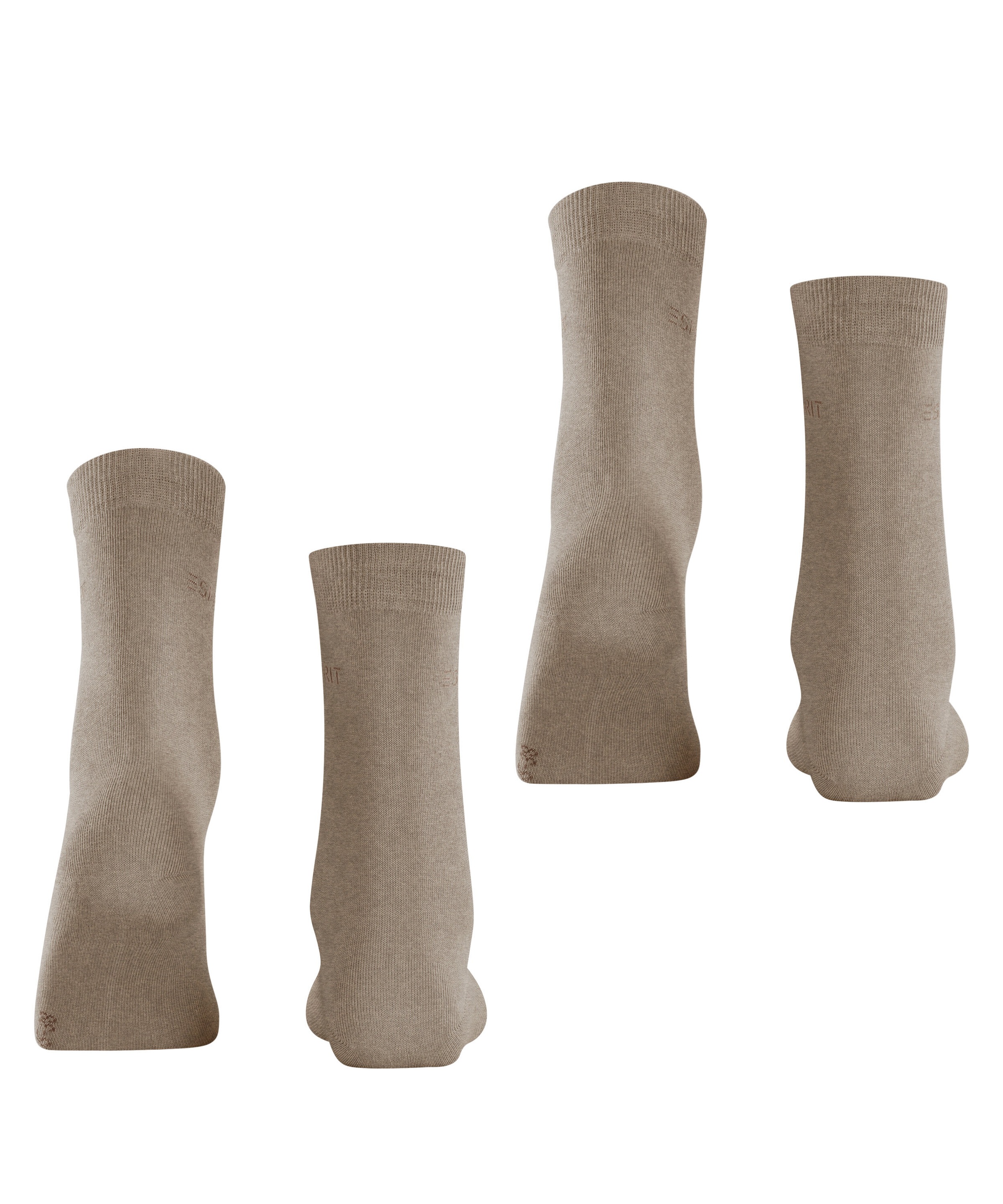 Esprit Socken »Uni«, (2 Paar), geripptes Bündchen