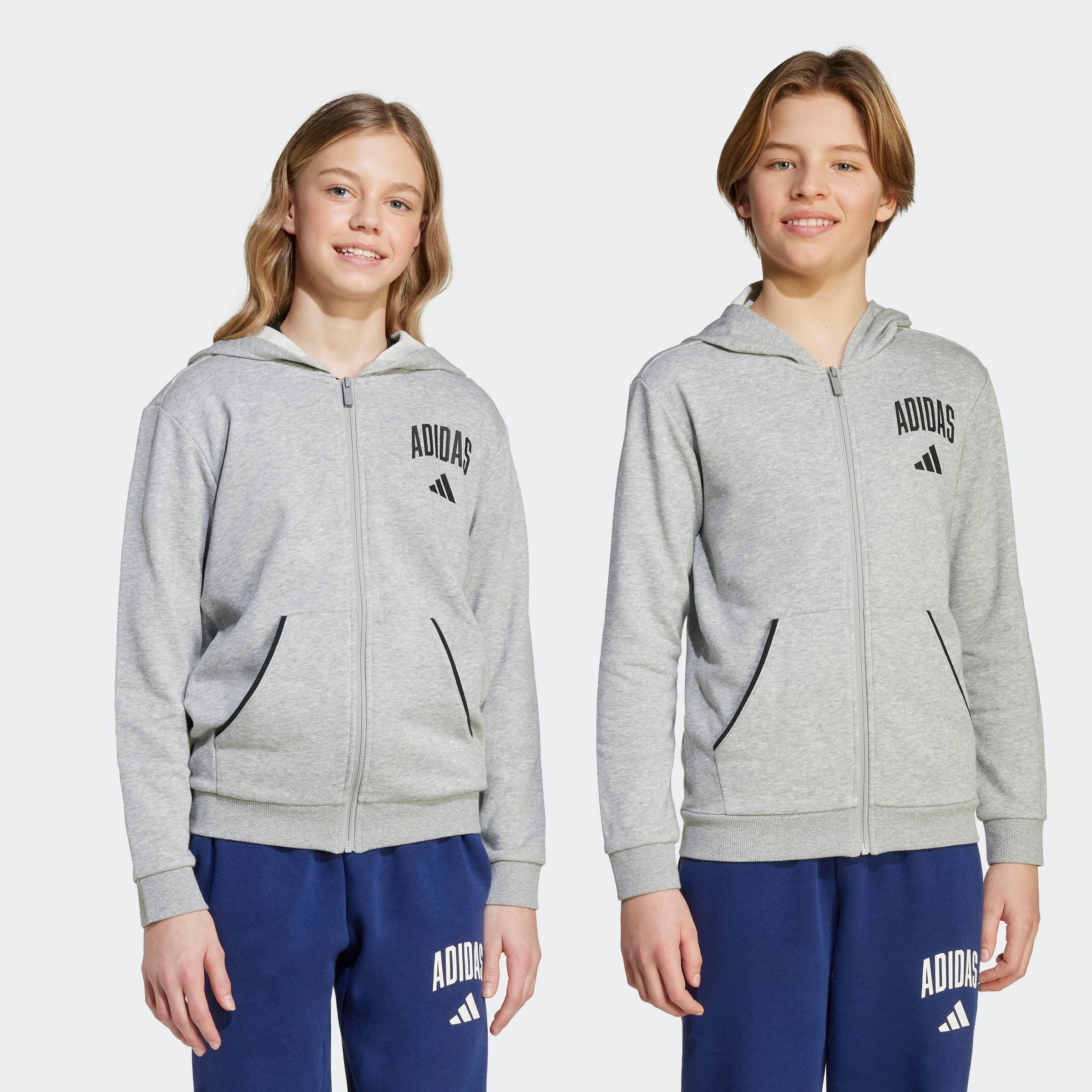 adidas Sportswear Kapuzensweatshirt "SEASONALS ESSENTIALS COLLEGIATE TYPOGRAPHY FULL-ZIP HOODIE KIDS"