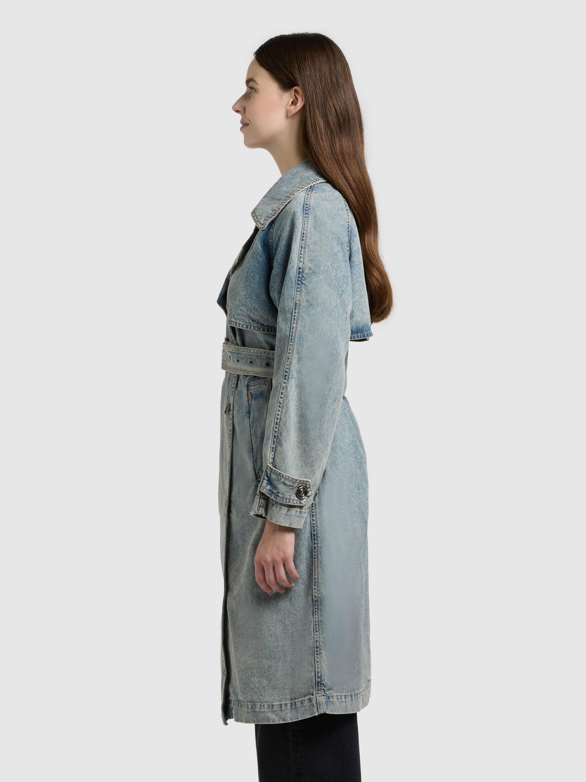 khujo Trenchcoat "Enza" Damen Übergangsmantel in Jeans-Optik günstig online kaufen