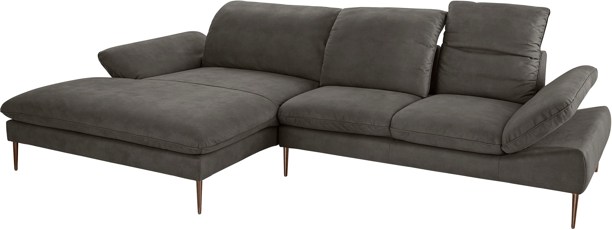 W.SCHILLIG Ecksofa »enjoy&MORE, Designsofa, bequem, elegant und zeitlos, L-Form«, Sitztiefenverstellung, Füße bronze pulverbeschichtet, Breite 340 cm