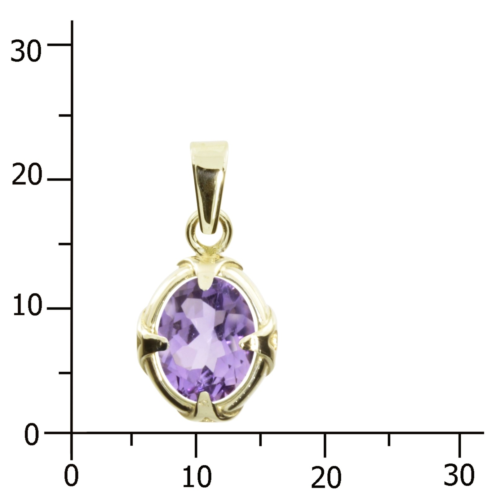 Kettenanhänger OSTSEE-SCHMUCK "- Winola 9x7 - Gold 333/000 - Amethyst" Gr. 21, gold (gold 333, goldfarben, gelb), Schmuckanhänger, Damen, Gelbgold 333, Kettenanhänger 5