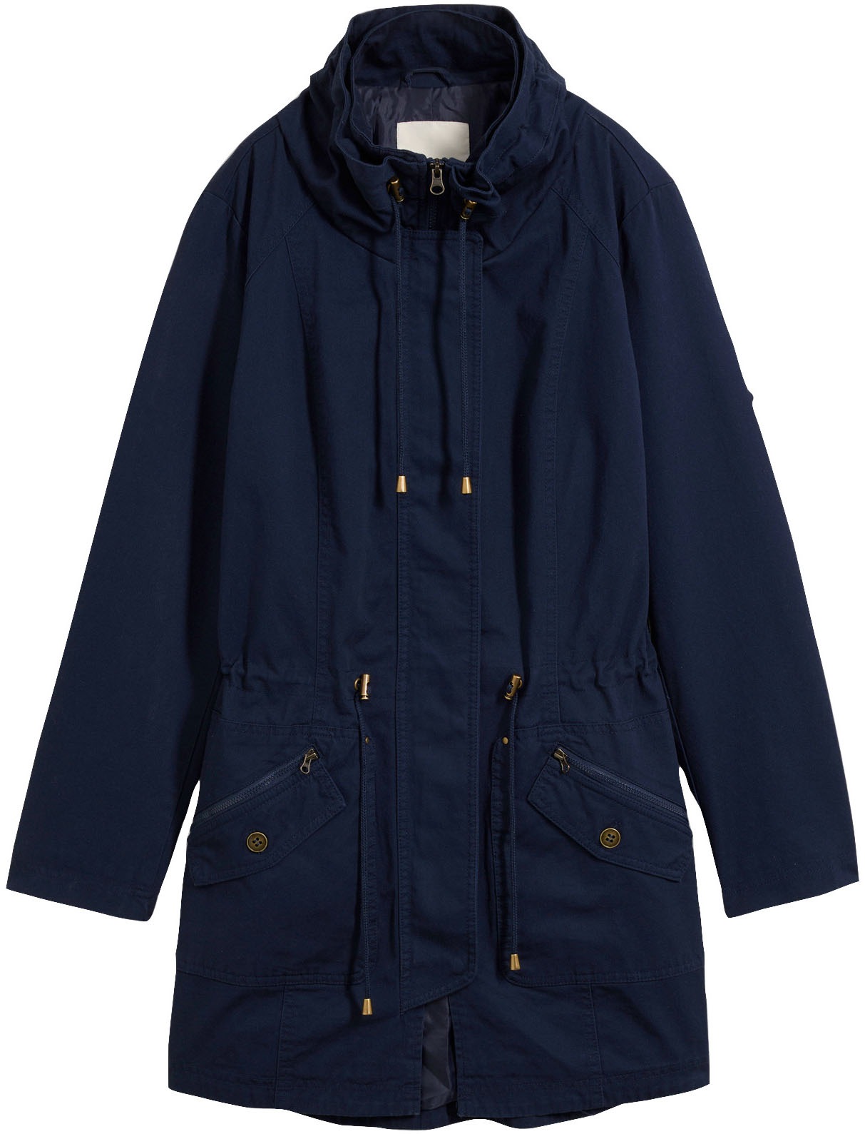 bonprix Parka »Baumwoll-Kurzparka mit Stehkragen, talliert« mit Kapuze taillierte Passform, mit Stehkragen und Tunnelzug