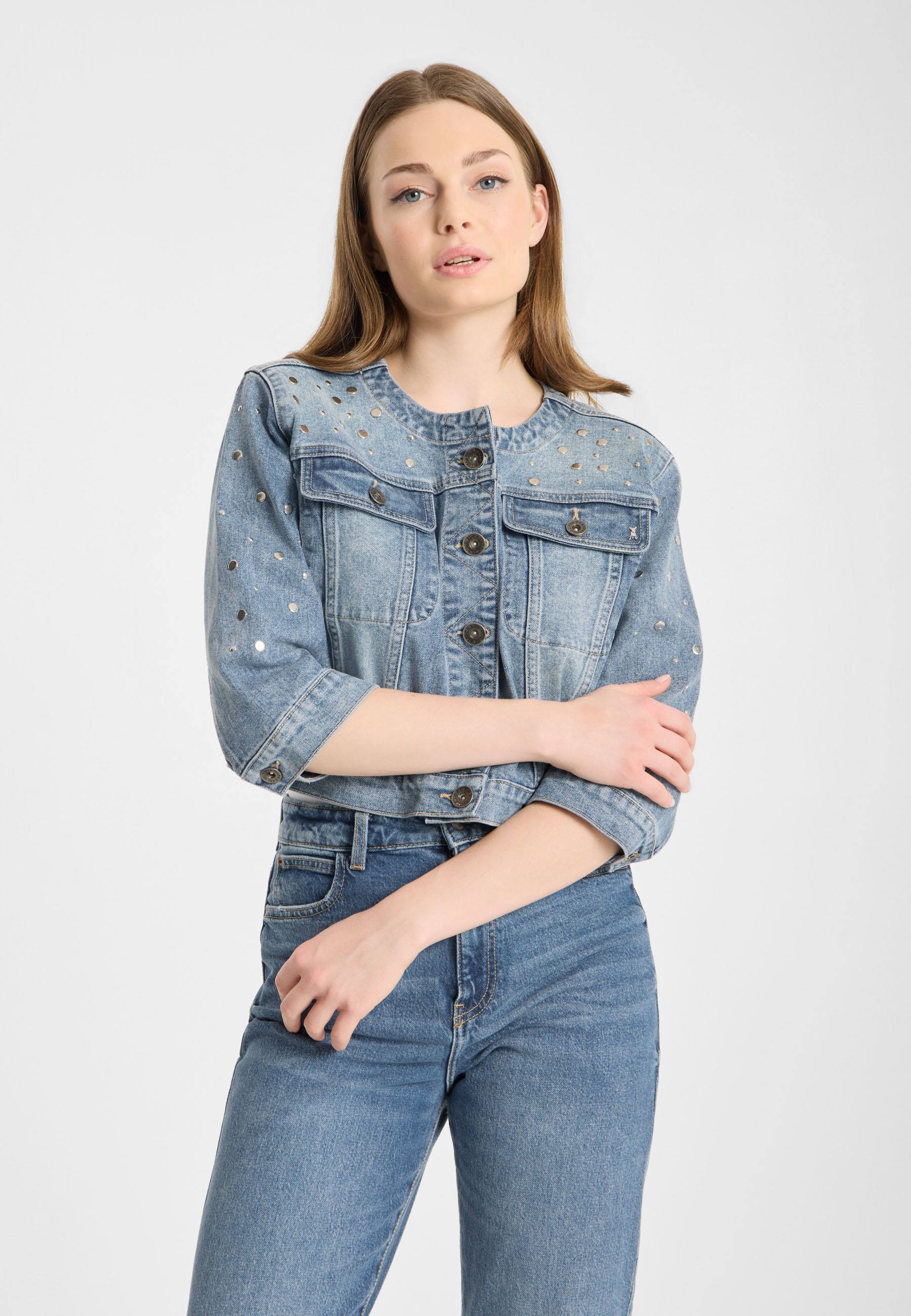 Frieda & Freddies Jeansjacke "Denim Jacket" 1 Stk. tlg. ohne Kapuze günstig online kaufen