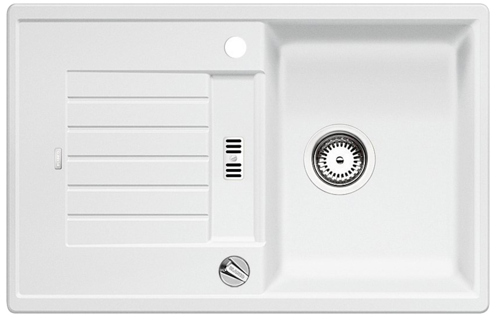 Edelstahlspüle BLANCO, B:50cm H:19cm T:78cmweiß, Verbundwerkstoff, Küchenspülen, "ZIA 45 S", erhältlich in mehreren Farben