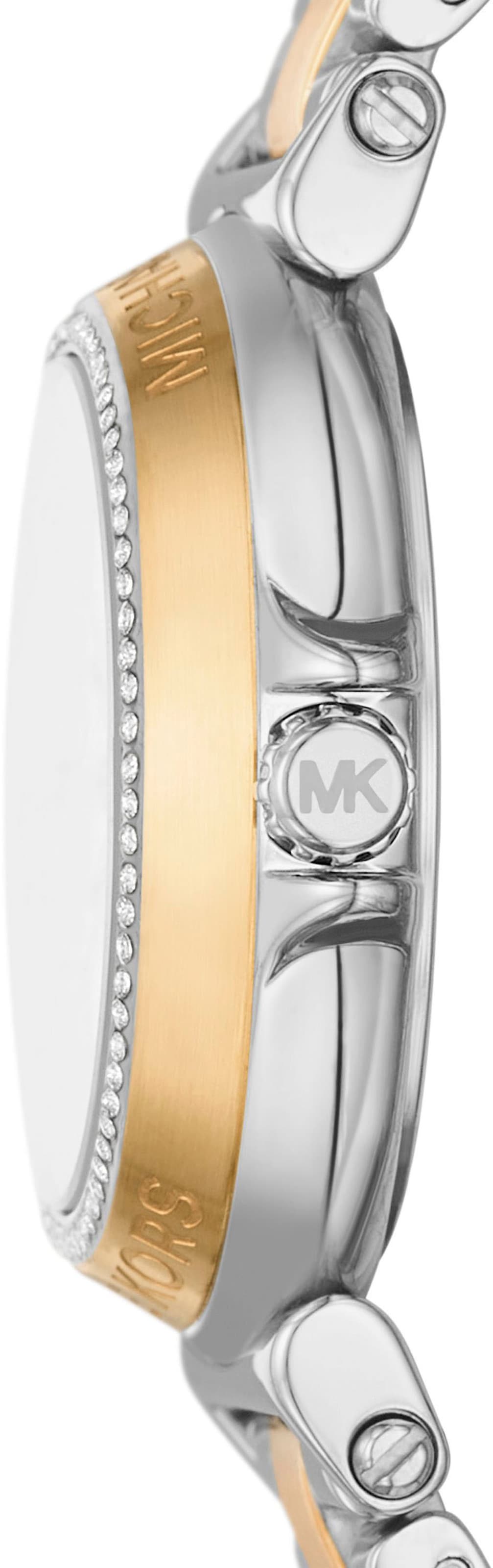 MICHAEL KORS Quarzuhr »MINI MAREN«, Armbanduhr, Damenuhr, Edelstahlarmband, analog, Glassteine