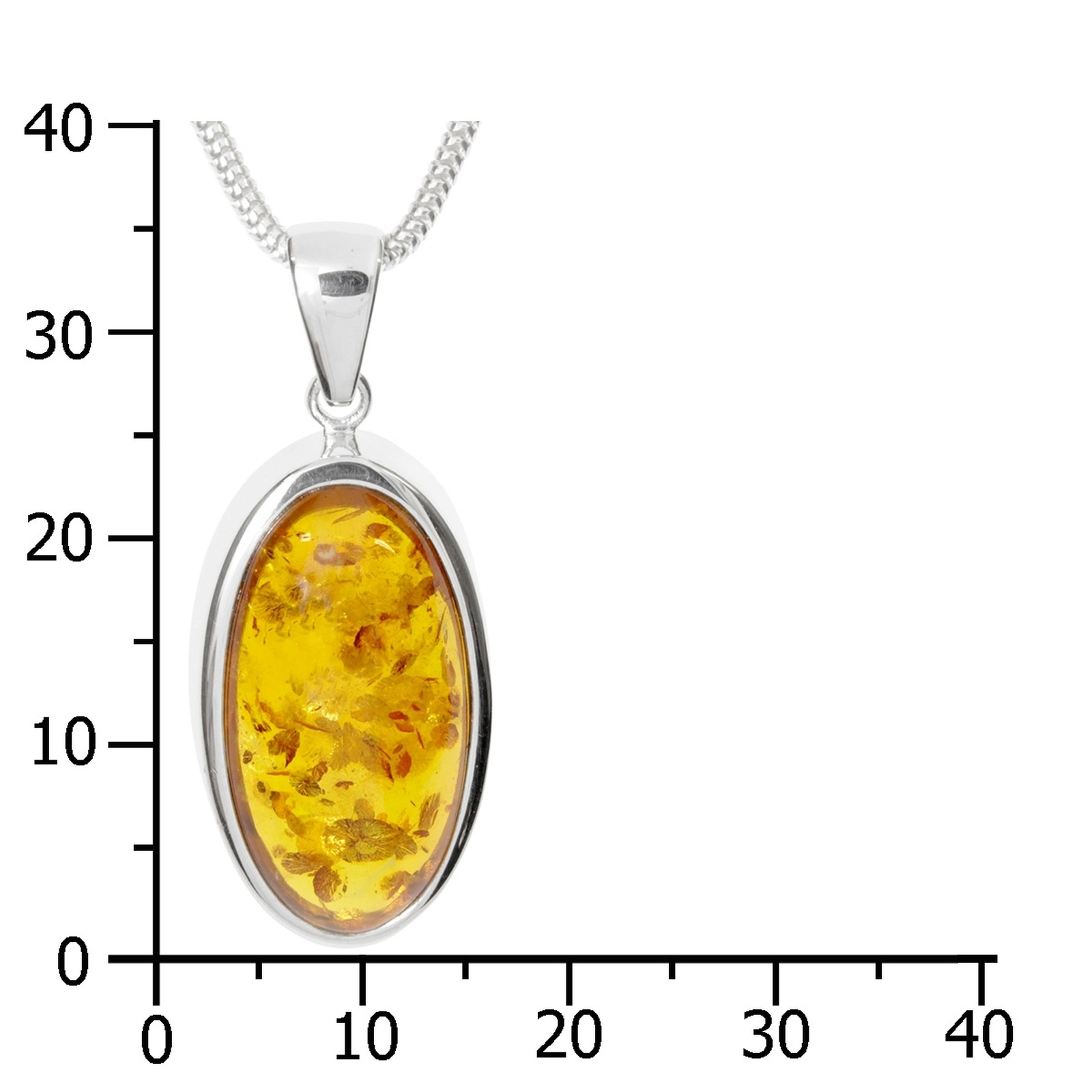 OSTSEE-SCHMUCK Kette mit Anhänger »Ostsee-Schmuck Kette mit Anhänger Classic 24x12 mm«, (2 tlg.)