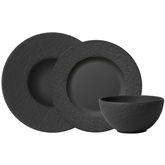 Villeroy & Boch Kombiservice »Geschirr-Set Manufacture Rock«, (Set, 6 tlg.),  Schiefer-Look, matte Optik, Made in Germany, 6 Teile, für 2 Personen | BAUR