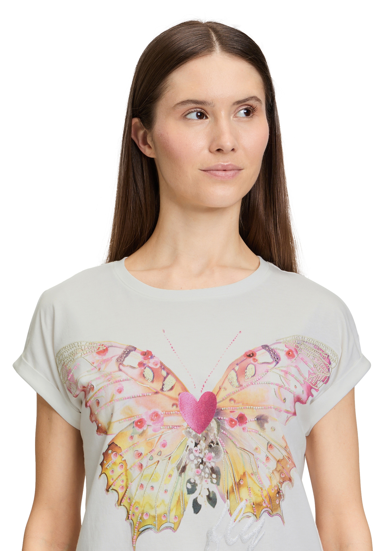 Cartoon Kurzarmshirt »Cartoon Printshirt mit Ärmelaufschlag«, (1 tlg.), Placement