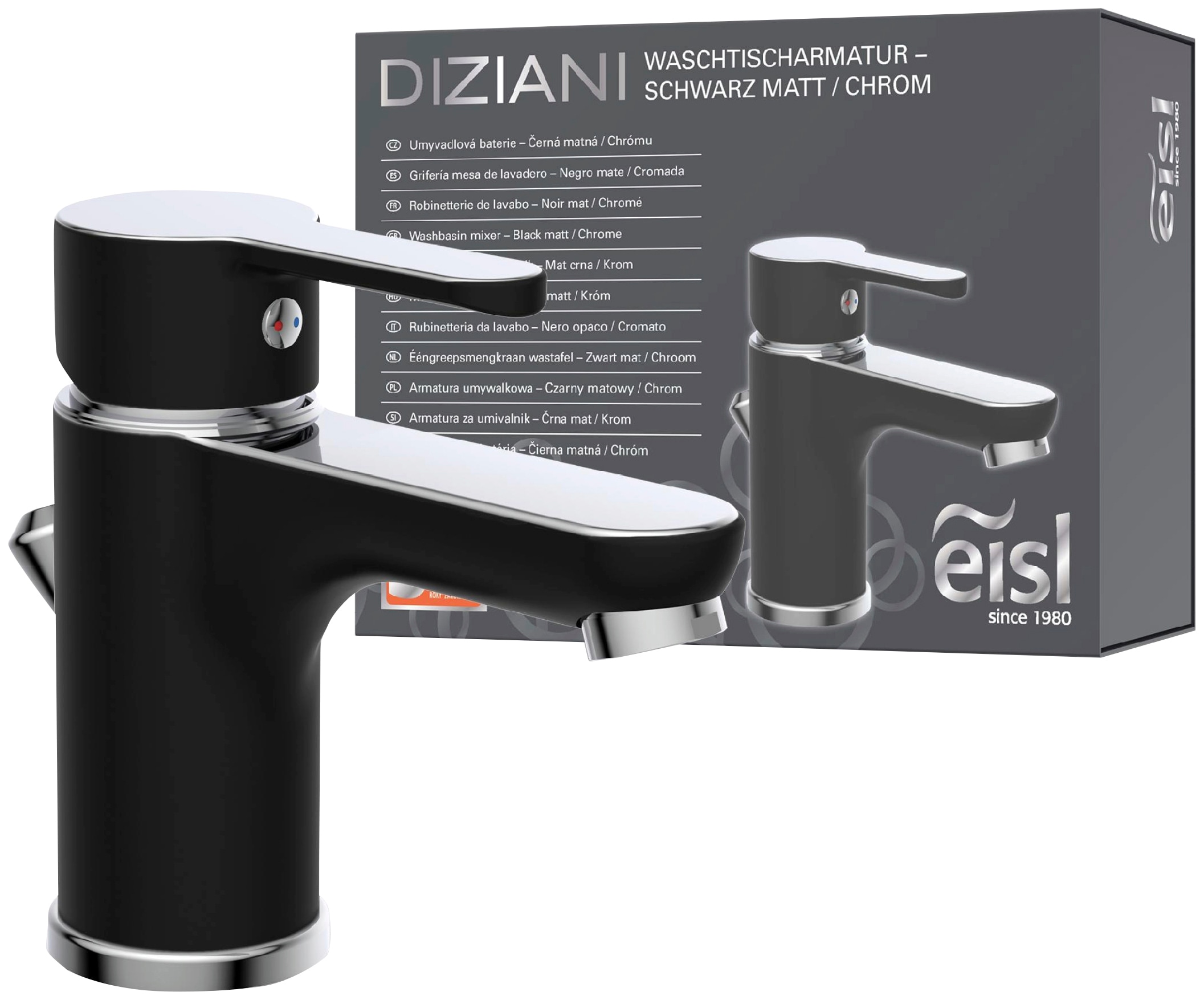 Eisl Waschtischarmatur »Diziani«, mit Zugstange, Wasserhahn mit Ablaufgarnitur, Mischbatterie