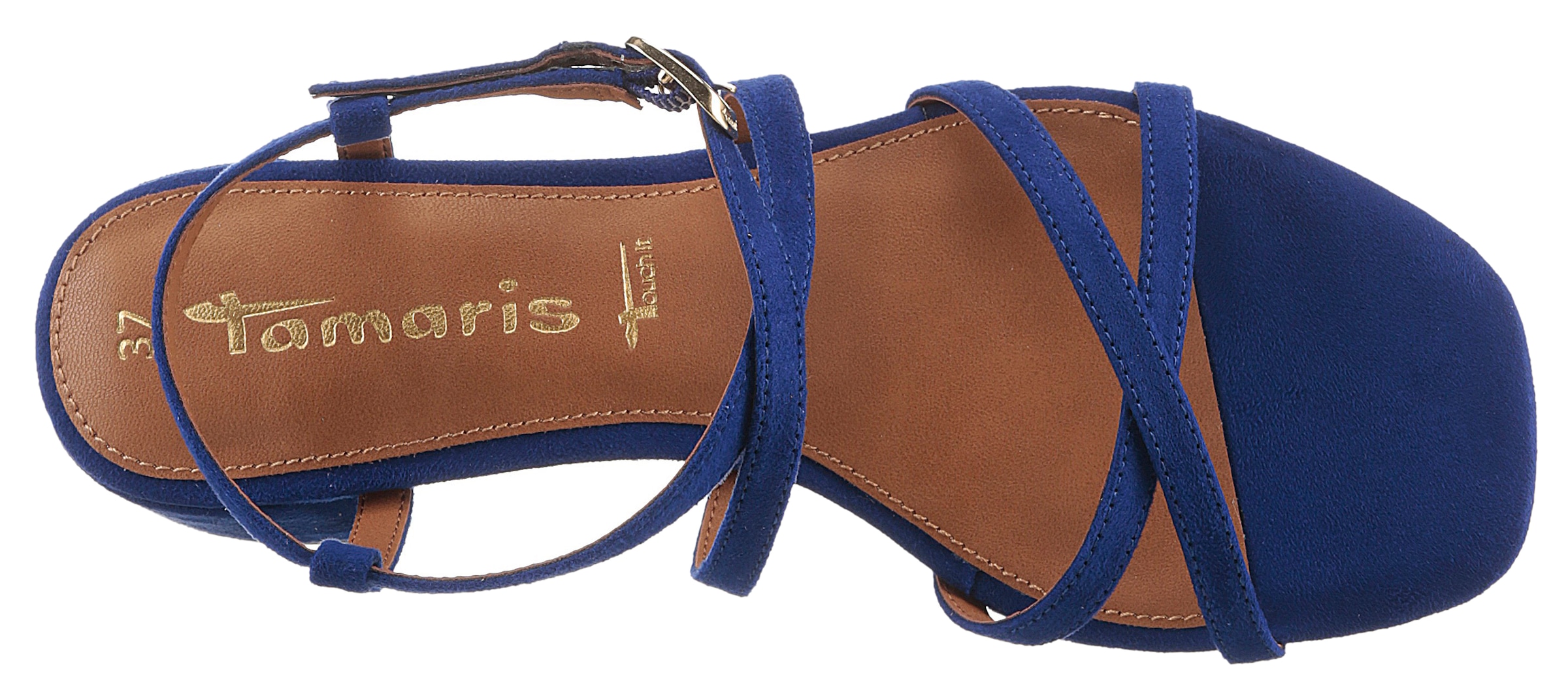 Tamaris Sandalette, Sommerschuh, Sandale, Blockabsatz, mit feinen Riemchen