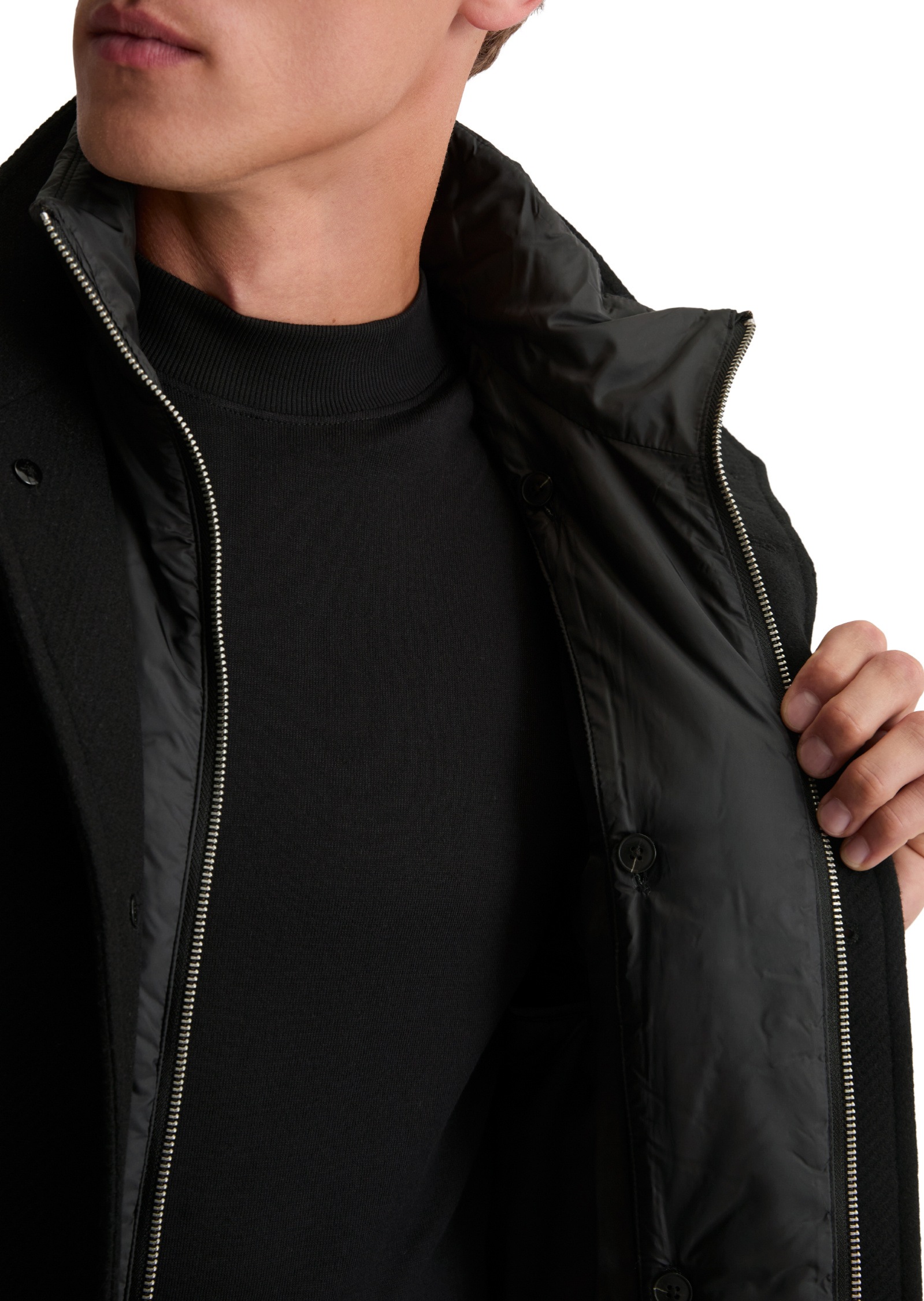 Marc O'Polo Wool Coat Men's Black 52 3
