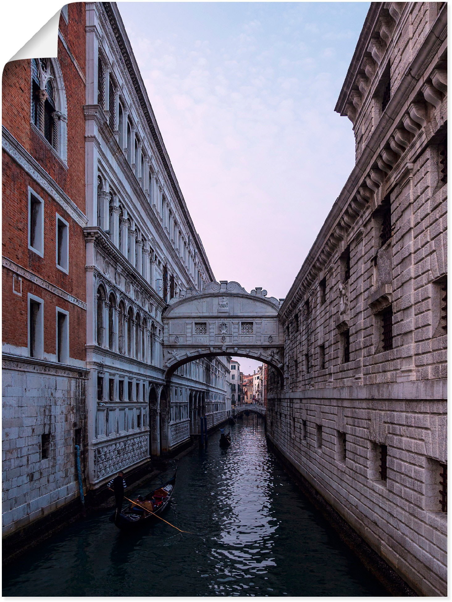 Artland Wandbild »Blick Alubild, versch. bestellen in Poster | Leinwandbild, in Brücken, Größen als Seufzerbrücke die auf Wandaufkleber Venedig«, (1 St.), oder BAUR