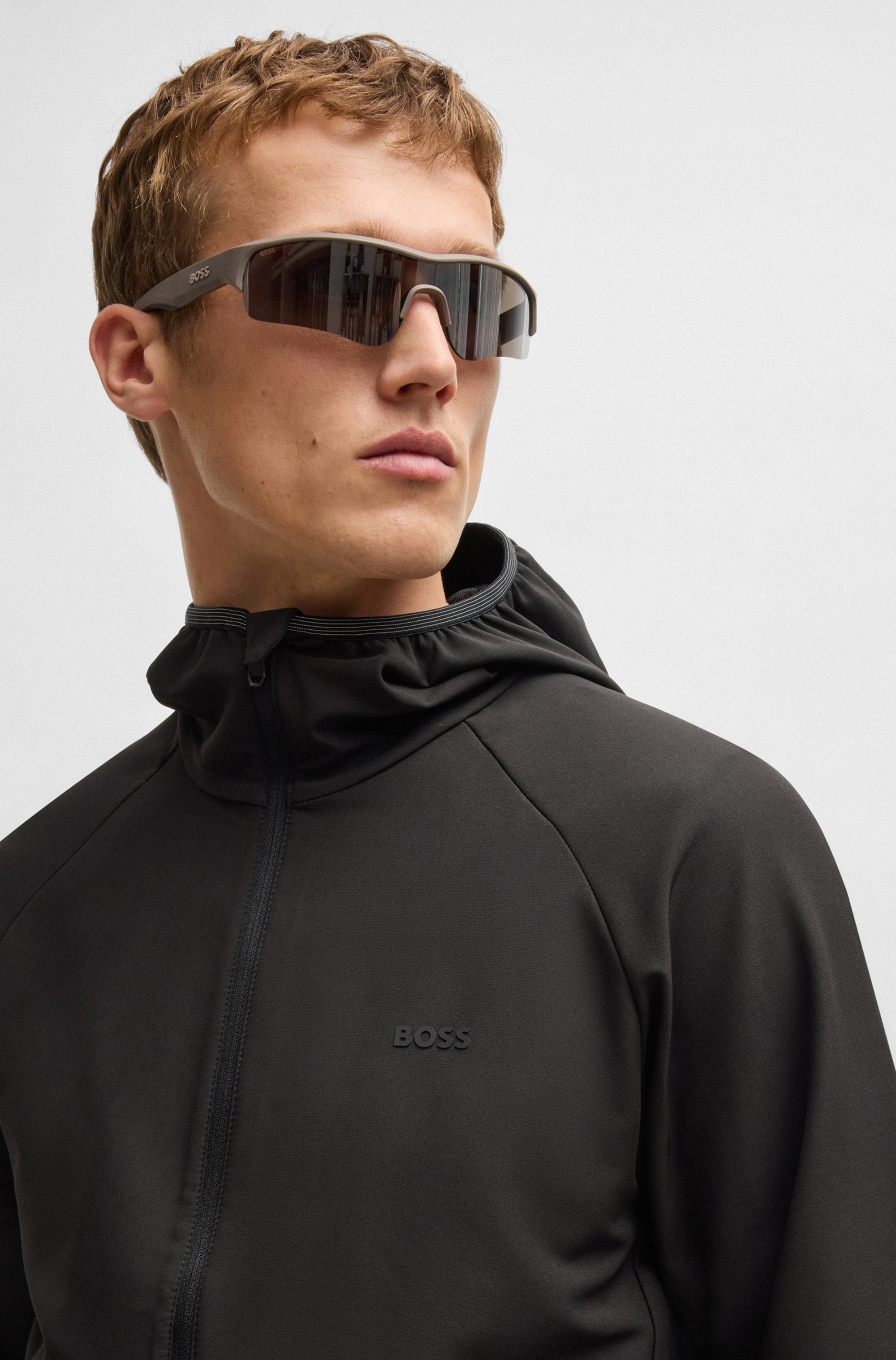 BOSS GREEN Funktionsjacke »L_Commuter«, mit Kapuze, mit gummiertem Markenlabel