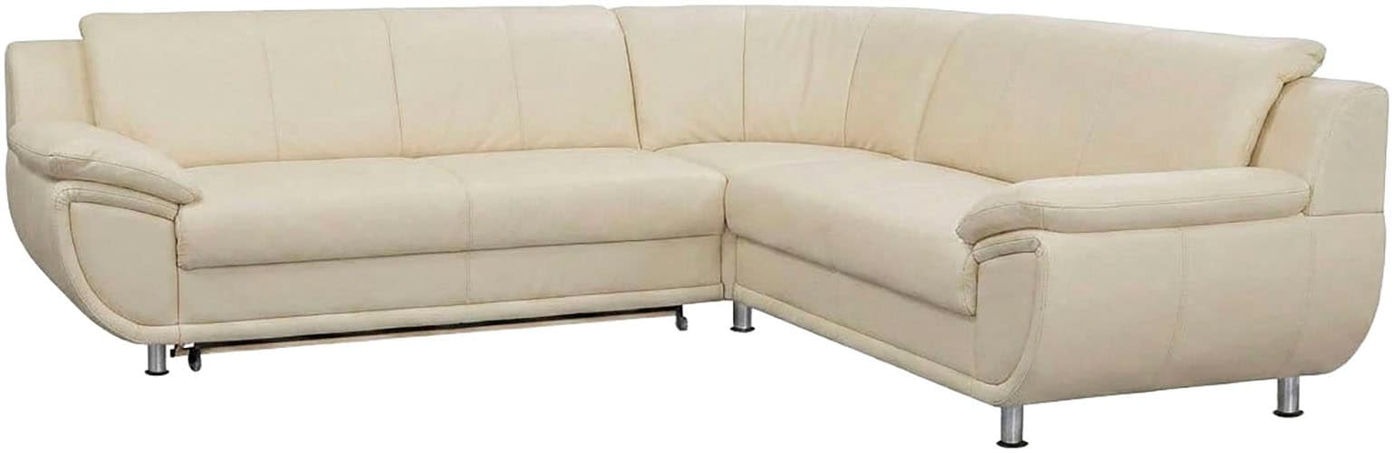 TRENDMANUFAKTUR Ecksofa "Rondo wahlweise mit Schlaffunktion, bequeme Armlehnen" L-Form, wahlw.mit Federkern, Füße chromfarben, Unser Dauertiefpreis