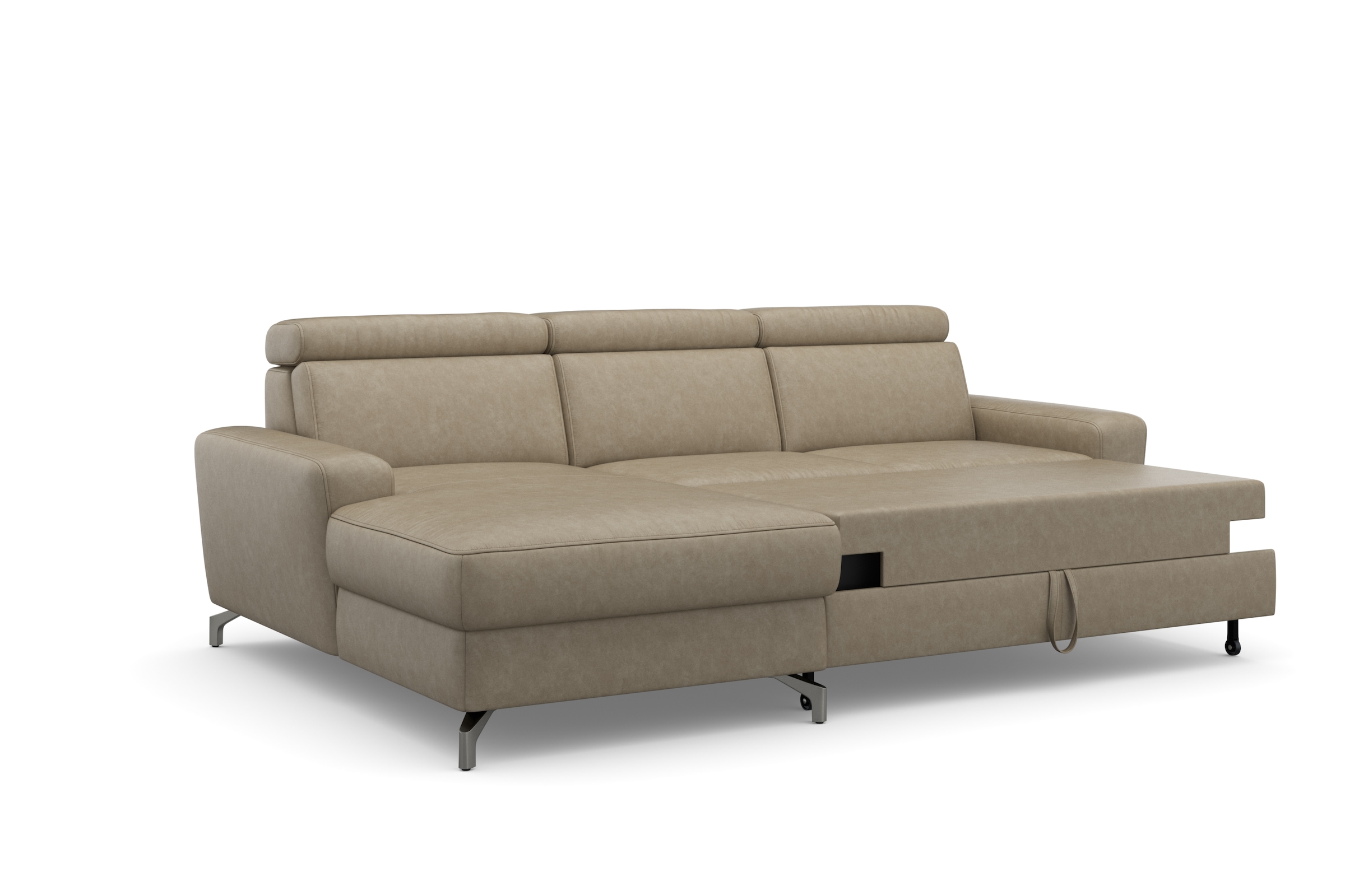 sit&more Ecksofa »Scarlett L-Form«, inklusive Kopfteilverstellung, wahlweise mit Bettfunktion, Bettkasten