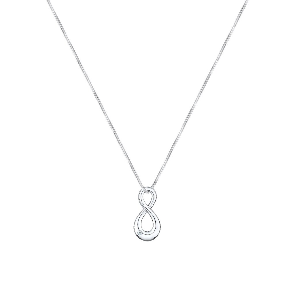 Elli DIAMONDS Collierkettchen »Infinity Love Diamant (0.03 ct.) 925 Silber«