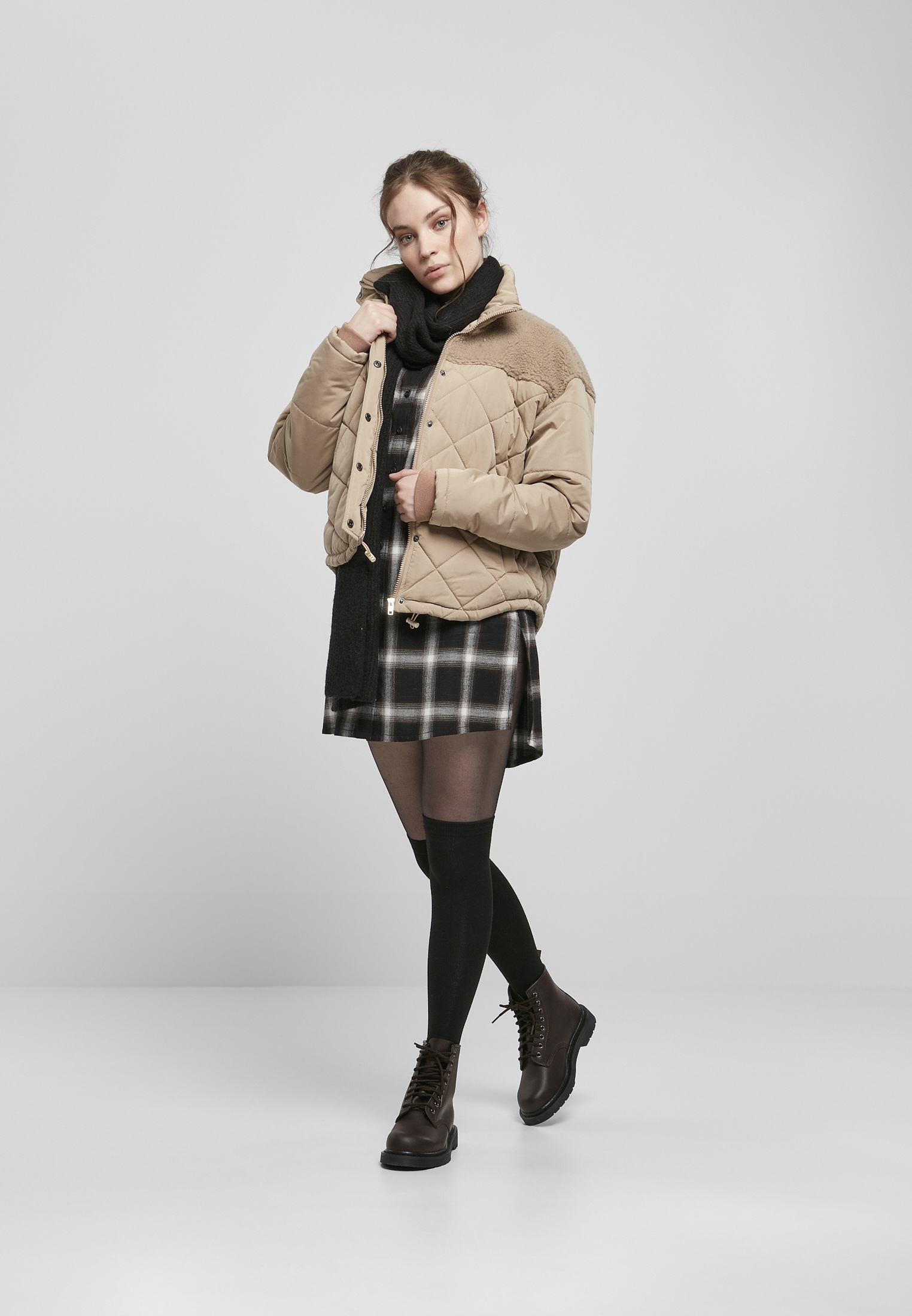 URBAN CLASSICS Winterjacke »Damen Jacket«, St.), Oversized kaufen ohne Quilt für (1 BAUR Kapuze | Ladies Diamond Puffer