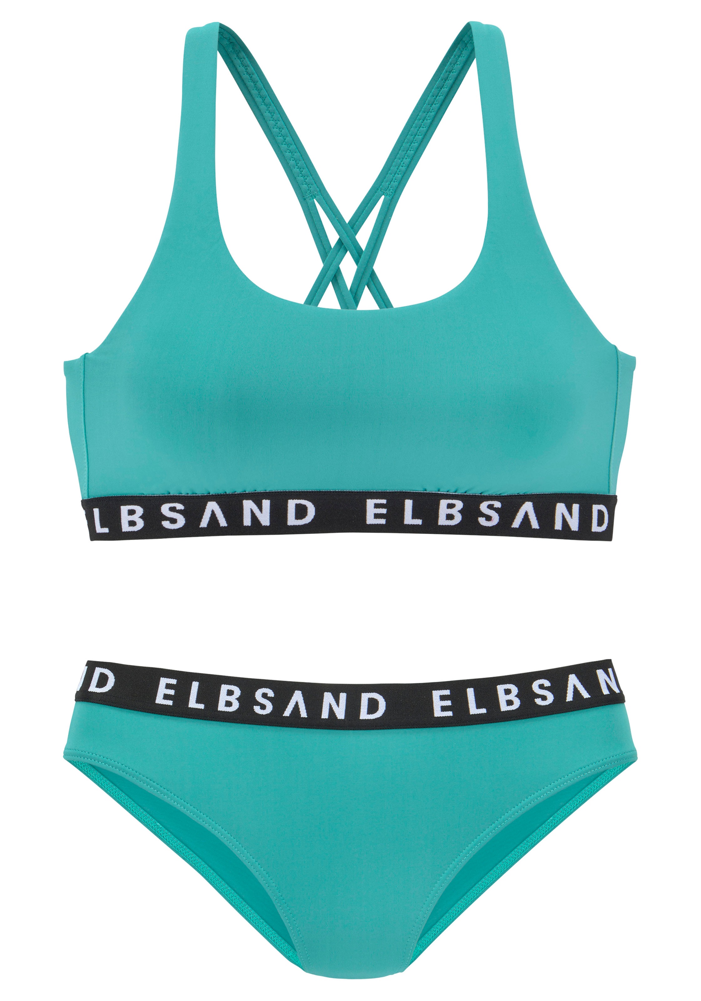 Elbsand Bustier-Bikini, mit Markenschriftzügen in Kontrastfarbe