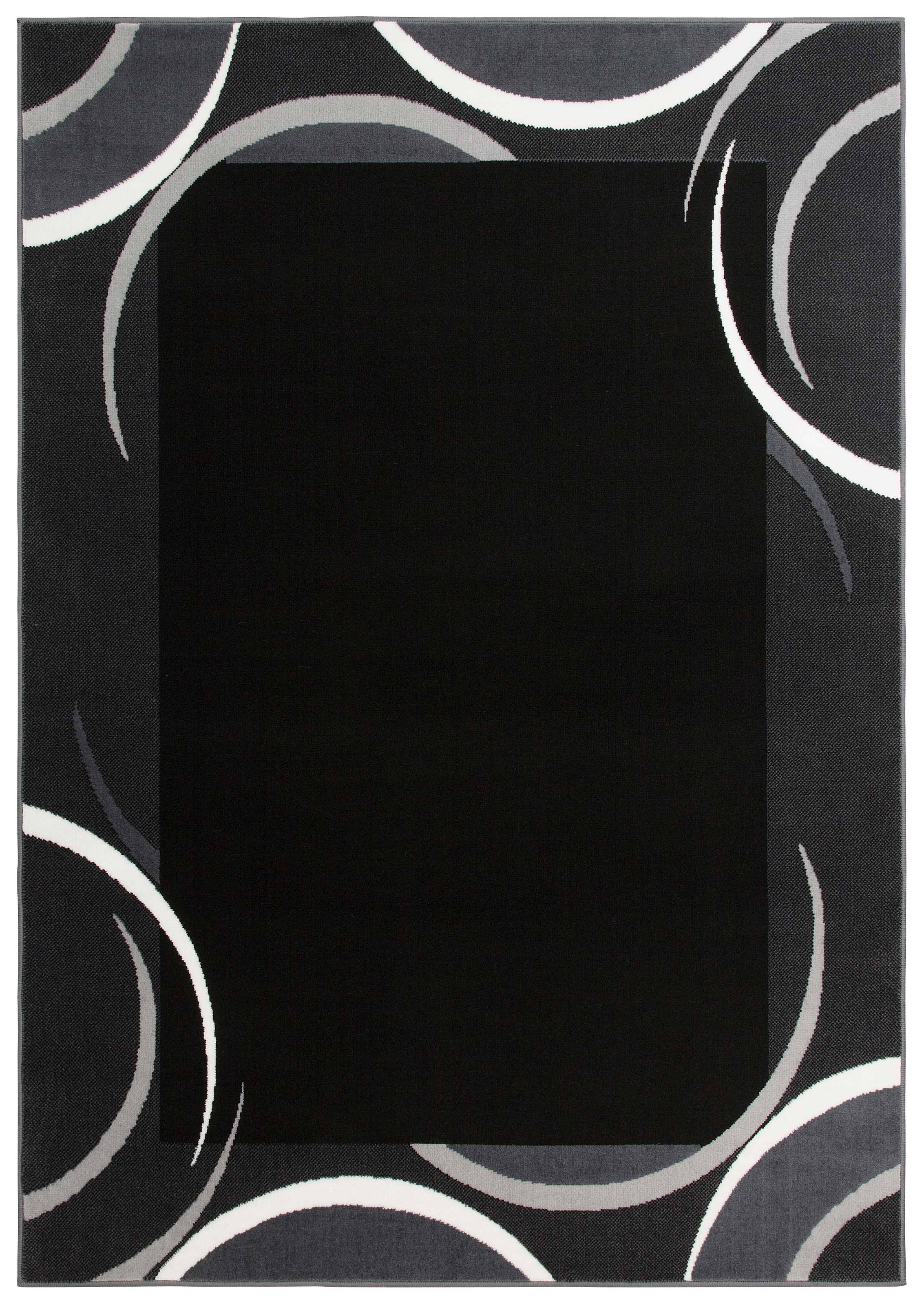 Teppich OTTO HOME "Noah" Gr. 7, grau (anthrazit), B:240cm H:7mm L:330cm, Kunstfaser, Teppiche, Teppich, weiche Haptik, Teppich mit Bordüre, Kurzflor, verspieltes Design