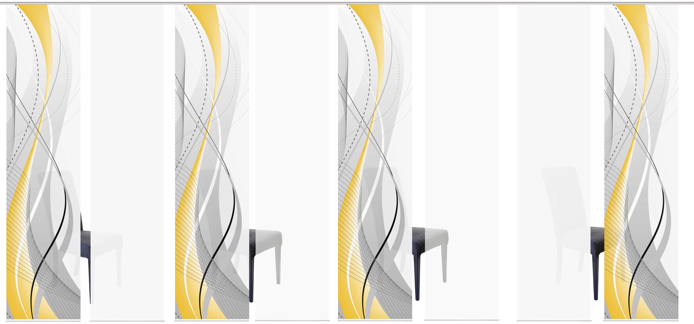 Thumbnail - HOME WOHNIDEEN Schiebegardine "CARLISLE 8ER SET" Paneelwagen 8 Stk. tlg. HxB: 245x60