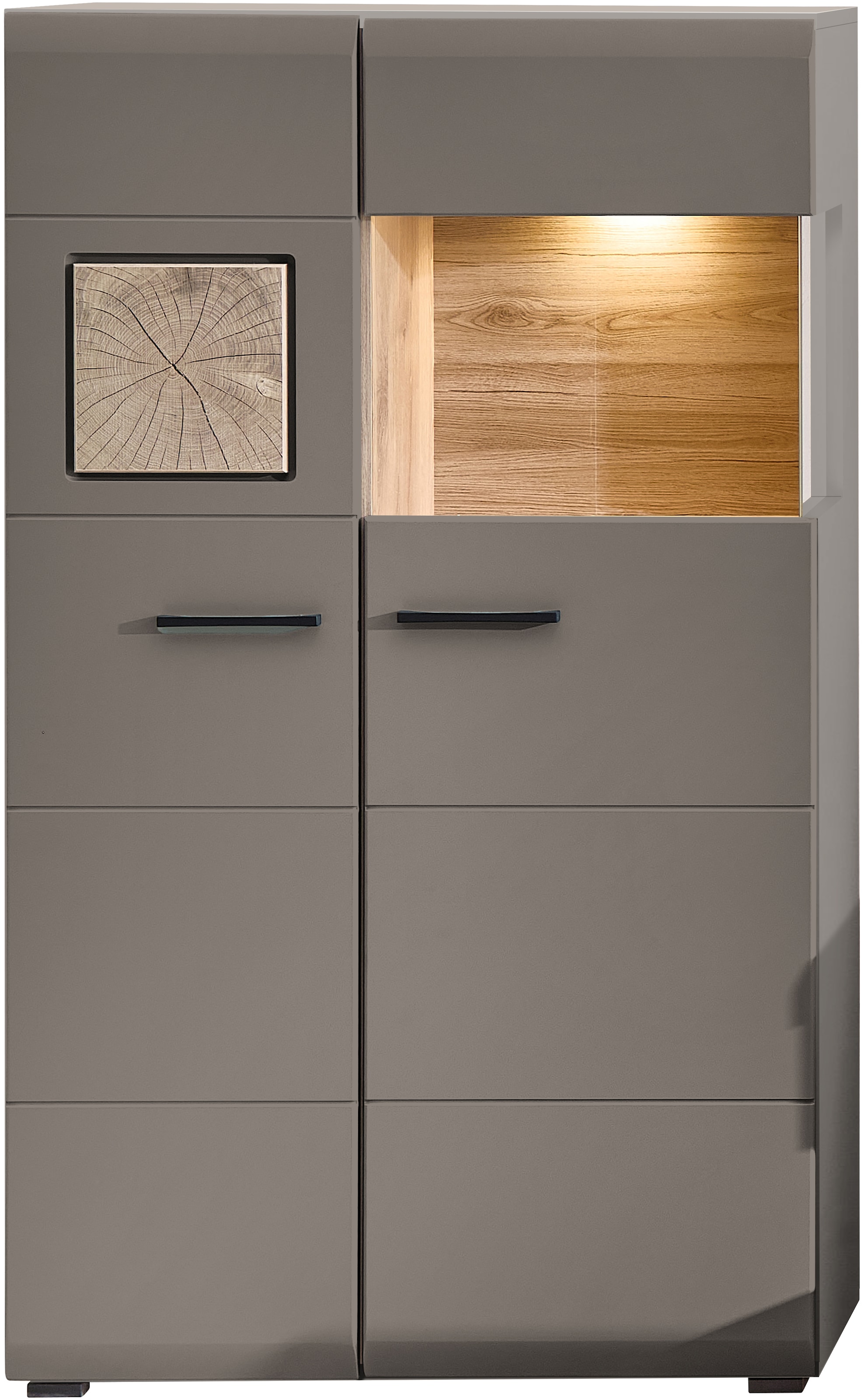 Innostyle Vitrine »FUN PLUS II«, (2 St.), Glastür, Holztür, 10 Fächer, Softclose, ABS Kantenschutz