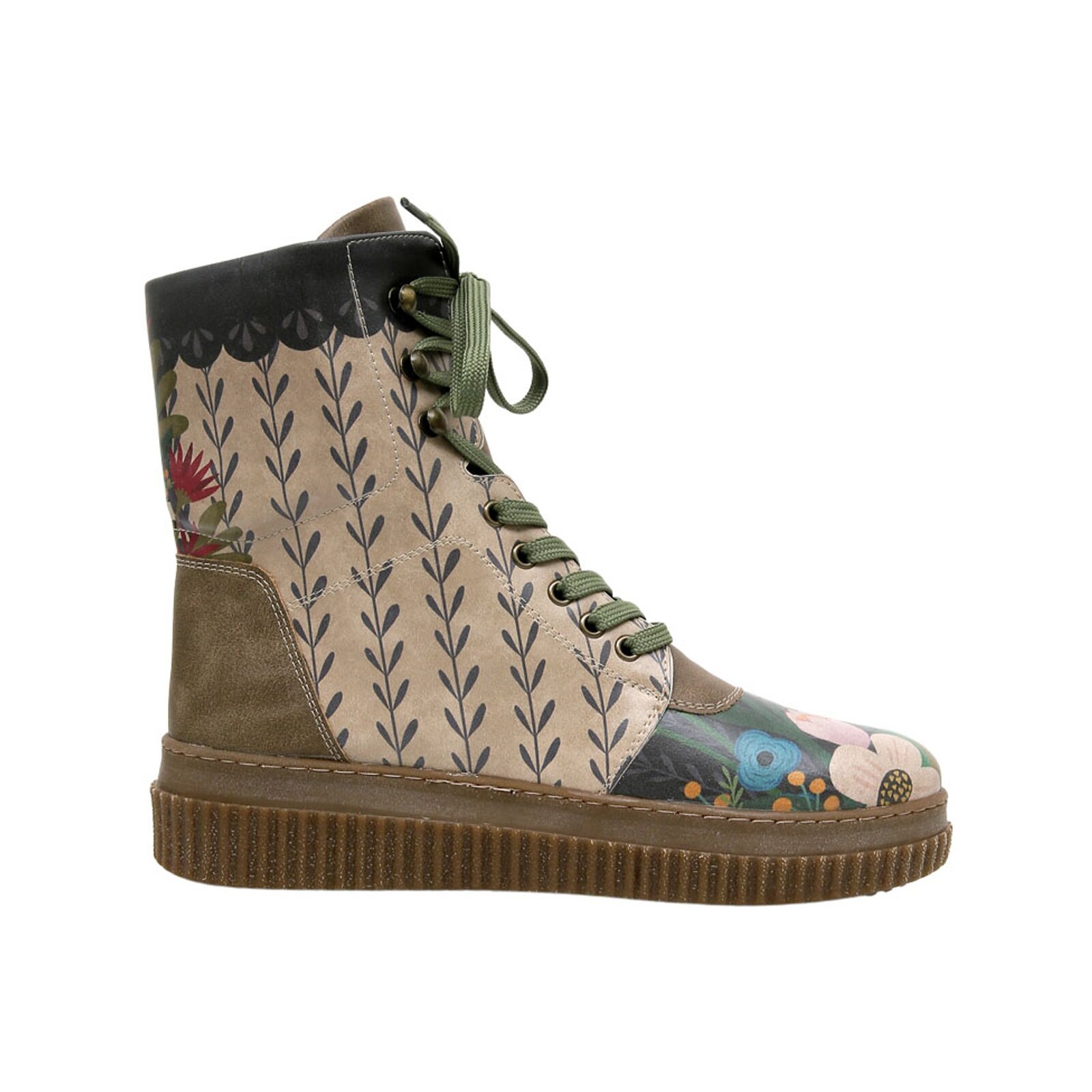 DOGO Schnürboots »Future Boots Bear And Flowers Damen Boots / Female«, Vegan