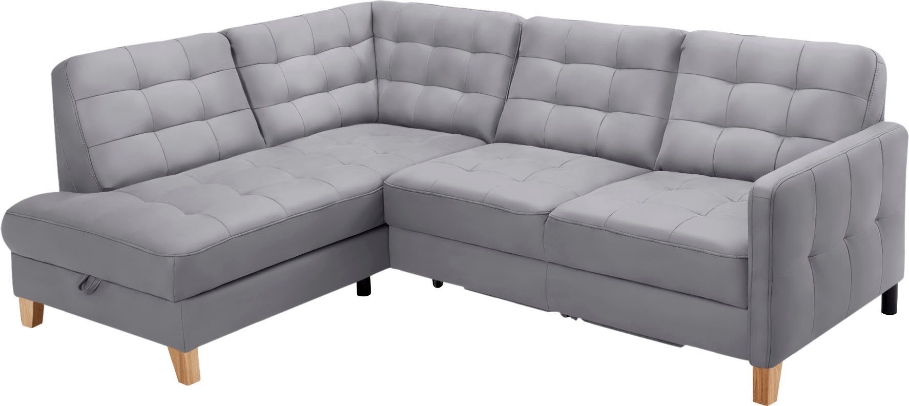 exxpo - sofa fashion Ecksofa »Elio, kompakt und komfortabel, bequem, zeitloses Design, L-Form«, wahlweise mit Bettfunktion und Bettkasten