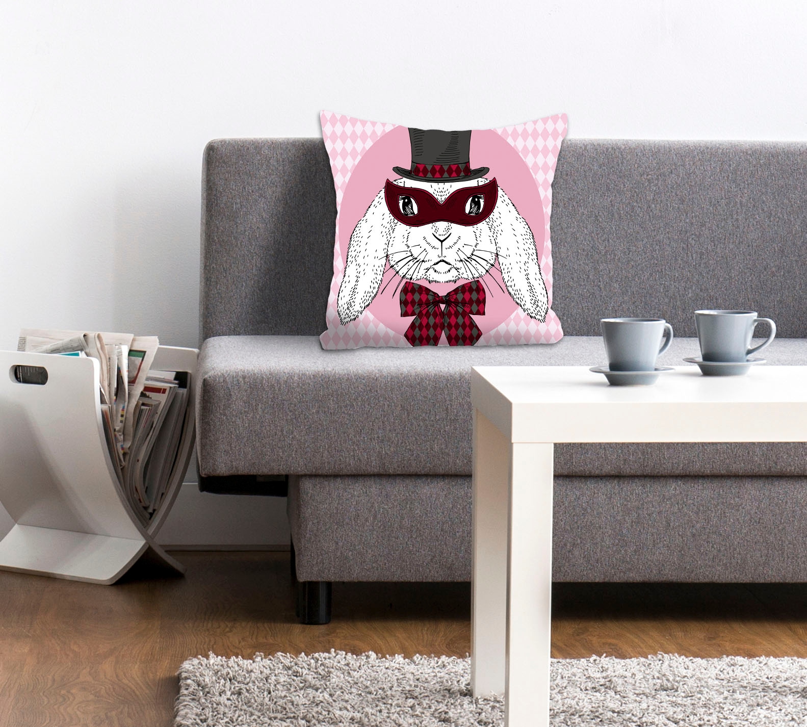 queence Dekokissen "Bunny Holmes" mit einem Detektiv Hasen günstig online kaufen