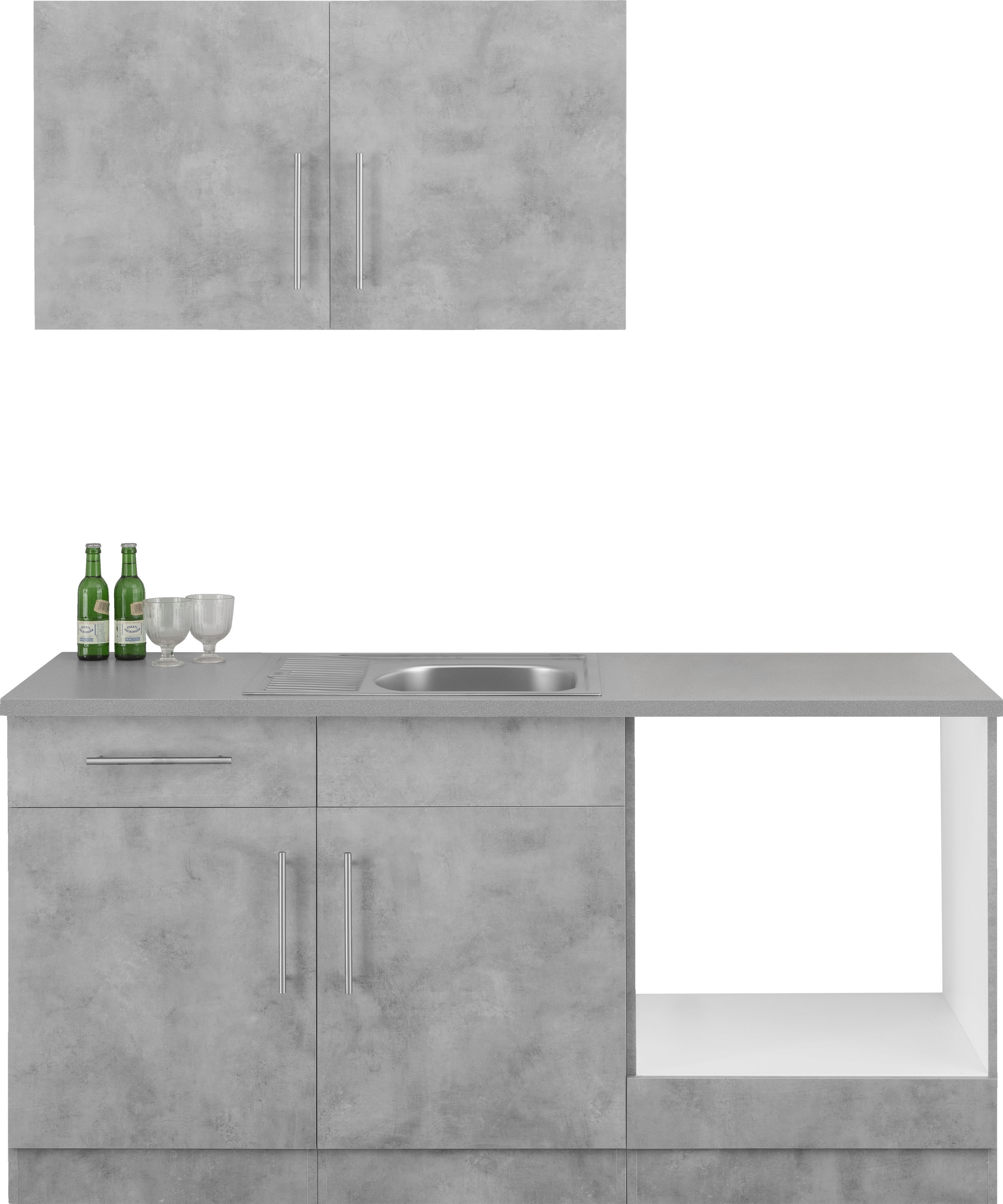 wiho Küchen Pantryküche "Cali" wahlweise mit E-Geräten, Breite 160 cm