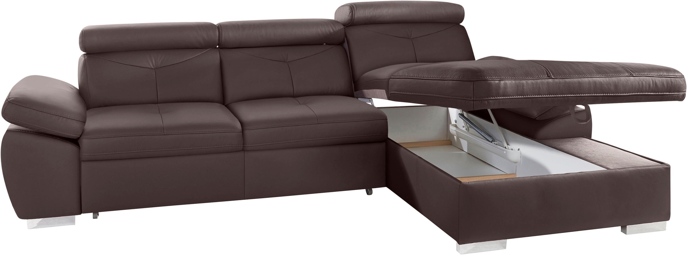 exxpo - sofa fashion Ecksofa »Spring, super bequem, mit Armteil- und Kopfteilfunktion, OTTOs Choice«, L-Form, wahlweise mit Bettfunktion und Bettkasten