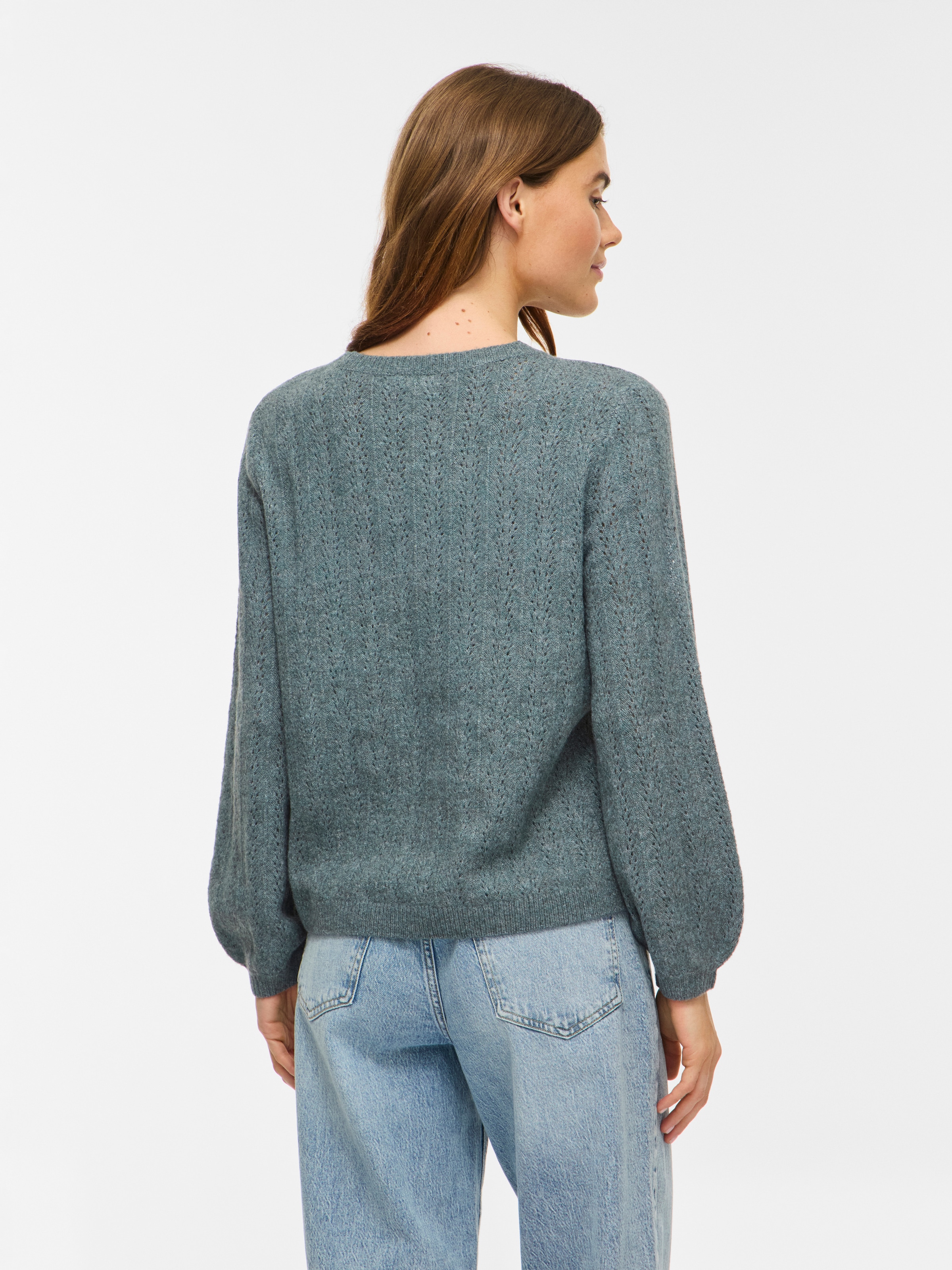 Vila Strickpullover »VILIGA POINTELLE L/S O-NECK TOP -NOOS« Materialmix