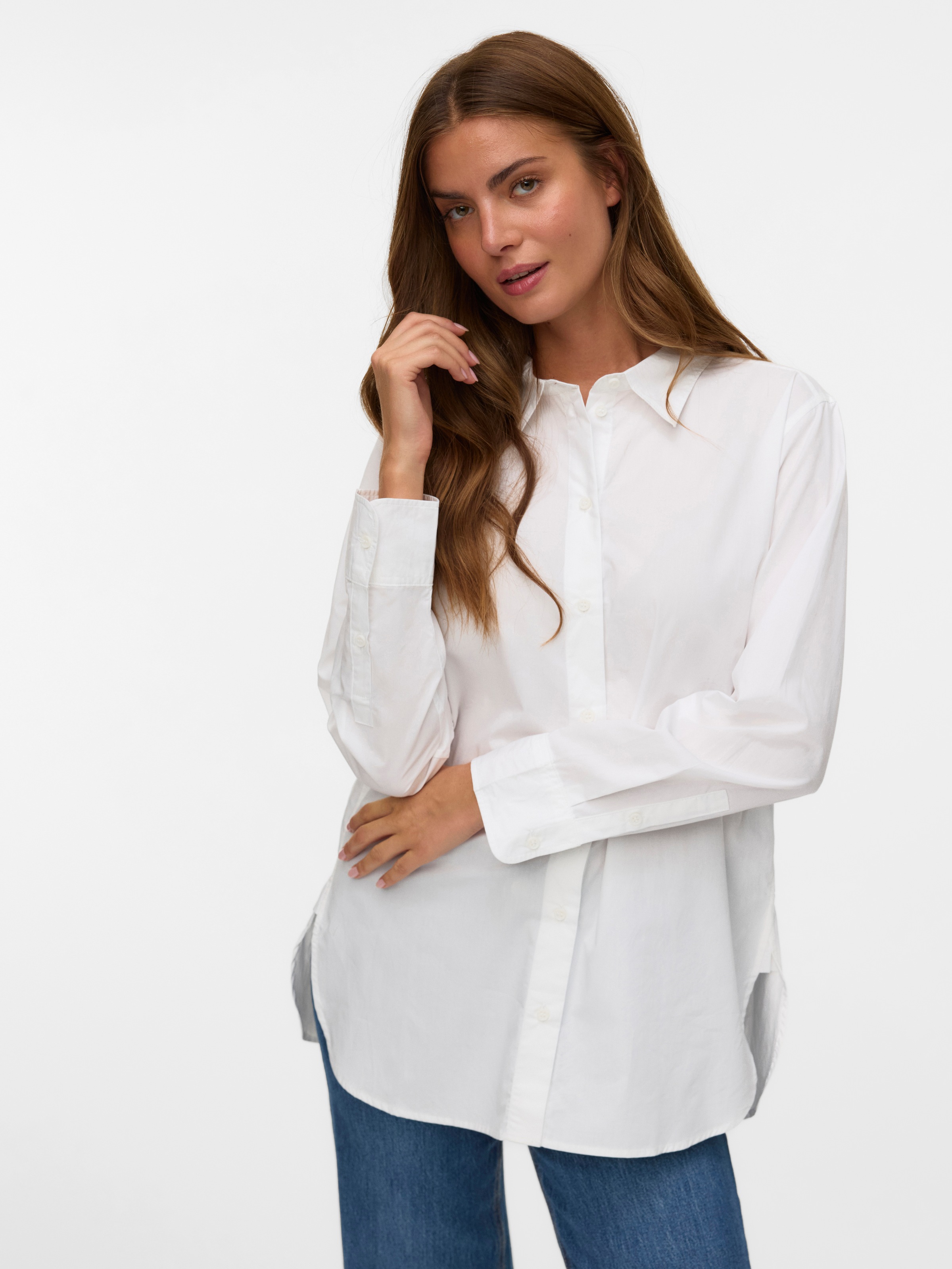 Vero Moda Hemdbluse "VMELINA LS SHIRT WVN NOOS" Baumwolle günstig online kaufen