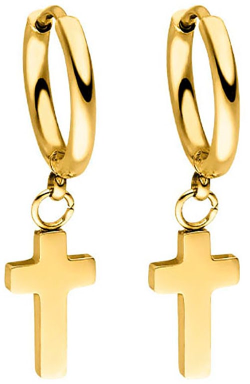 Purelei Paar Creolen »Schmuck Geschenk Cross Kreuz Ohrringe«