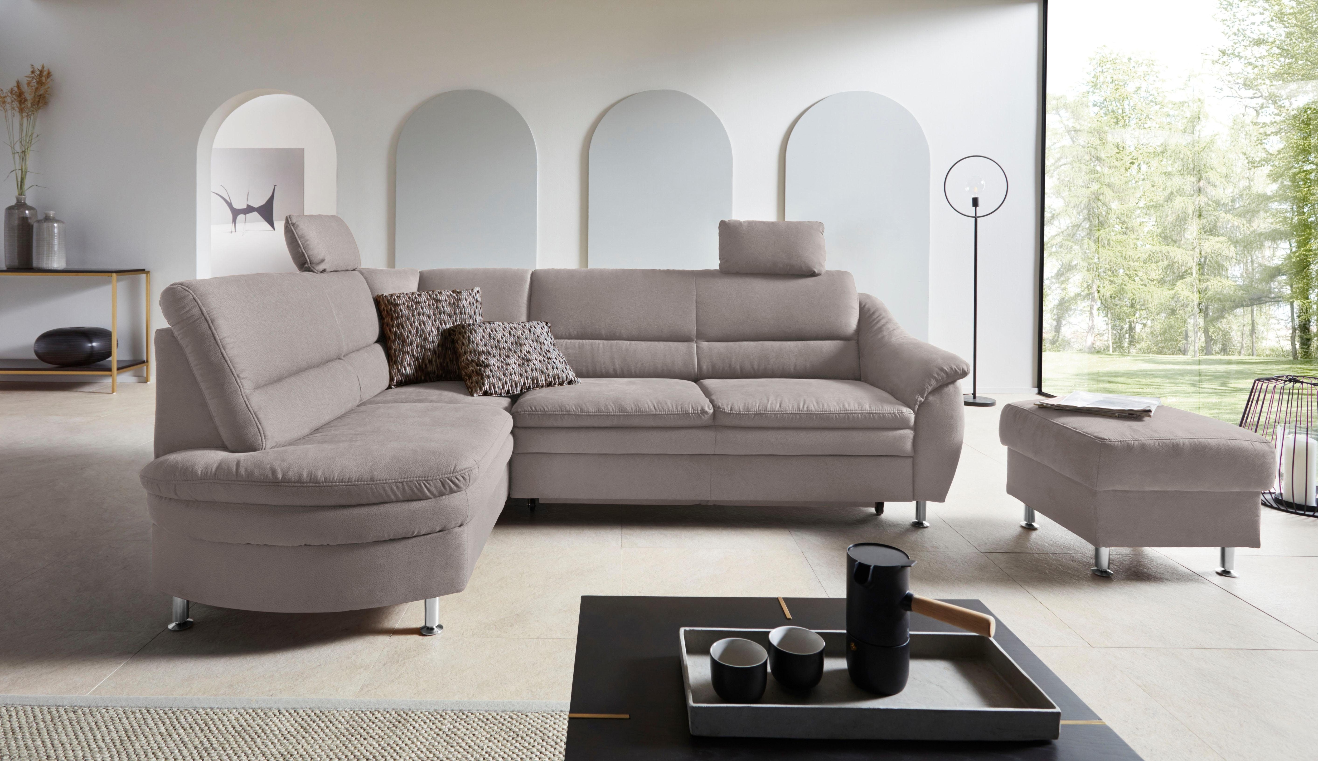 OTTO home Ecksofa "Cardoso L-Form" Federkern, wahlweise mit Bett, Schubkasten