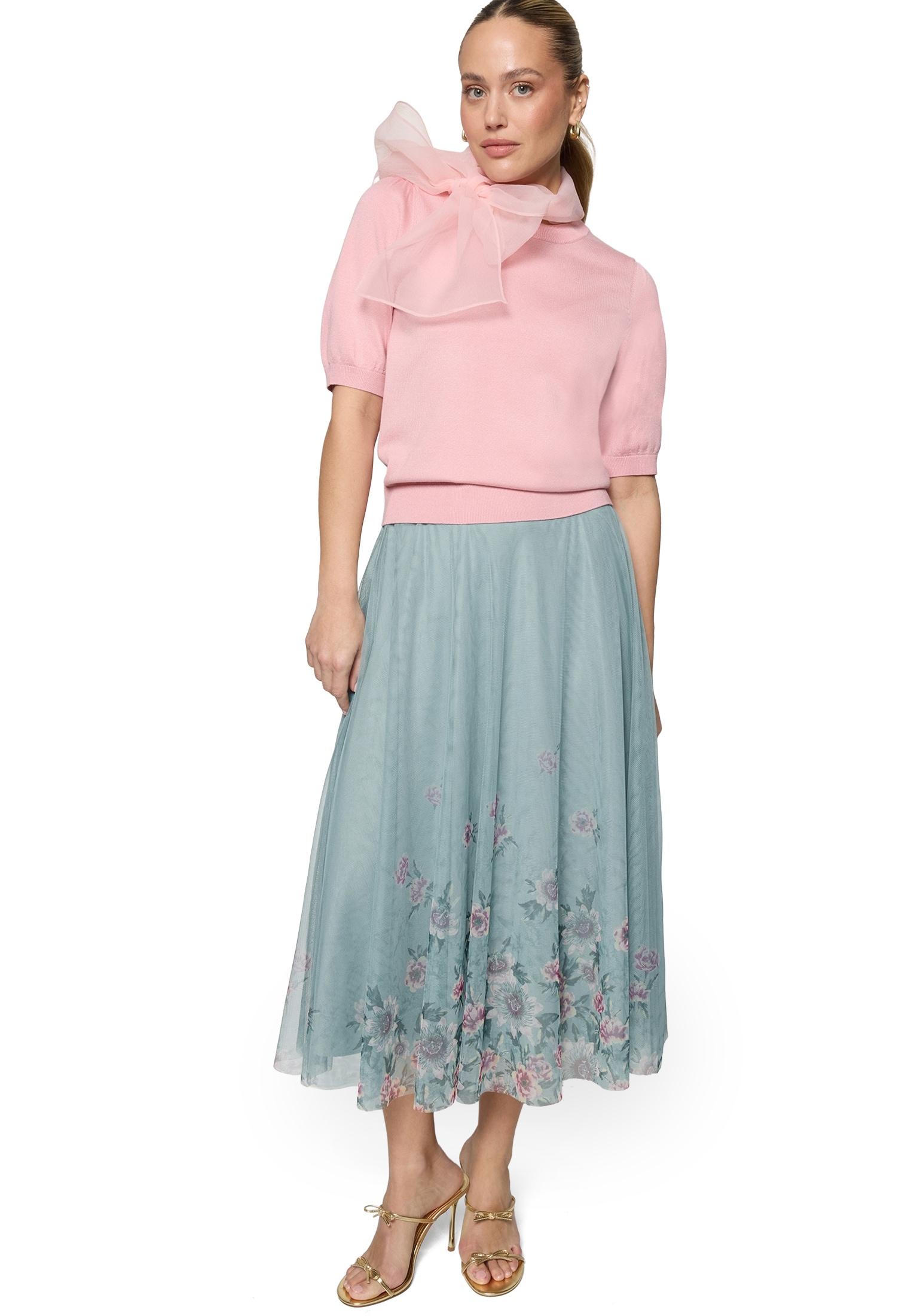 Zero Midirock »Damen mit Blumen« Falten