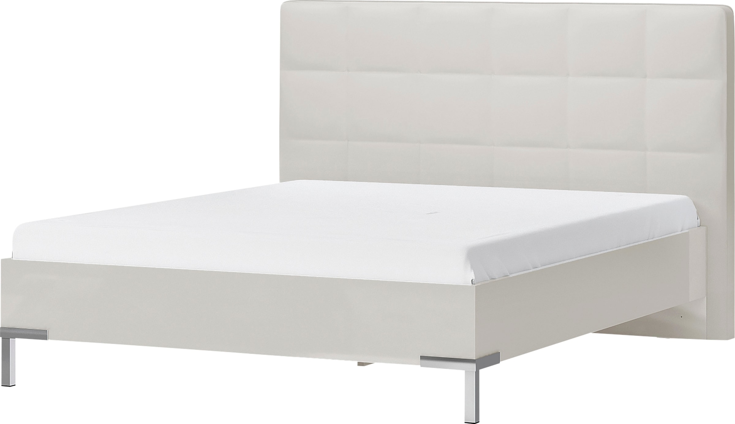 OTTO home Bett "Piano, Liegefläche 160x200 oder 180x200cm, FSC-zertifiziert" mit gepolstertem Kopfteil, UV Lackierung hochglanz beige oder weiß